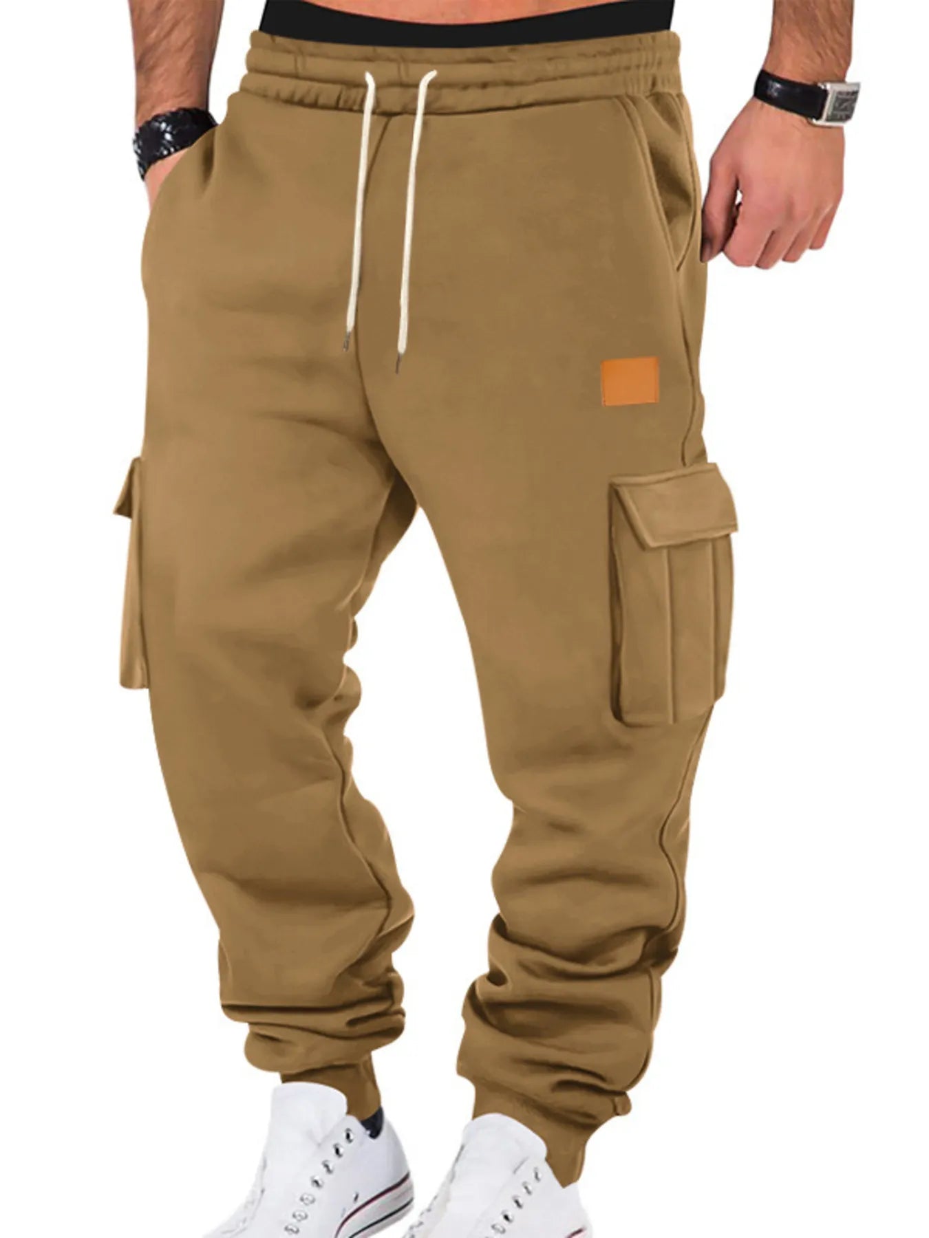 Men's Full Size Drawstring Cargo Jogger Pants Plus Size - Seedandsoulful