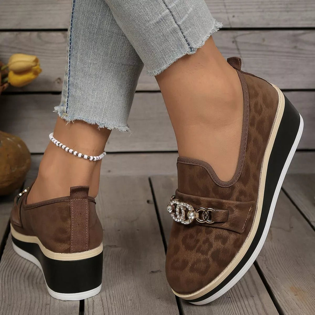 Leopard Print Platform Loafers - Seedandsoulful