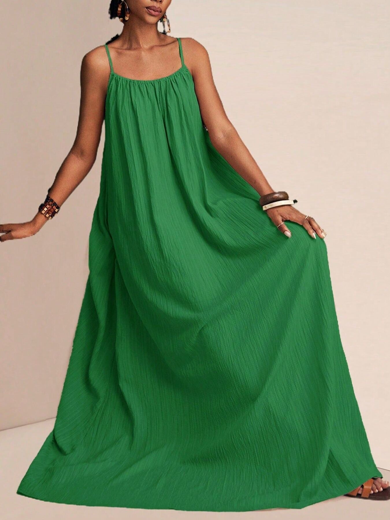 Spaghetti Strap Flowy Maxi Dress - Seedandsoulful