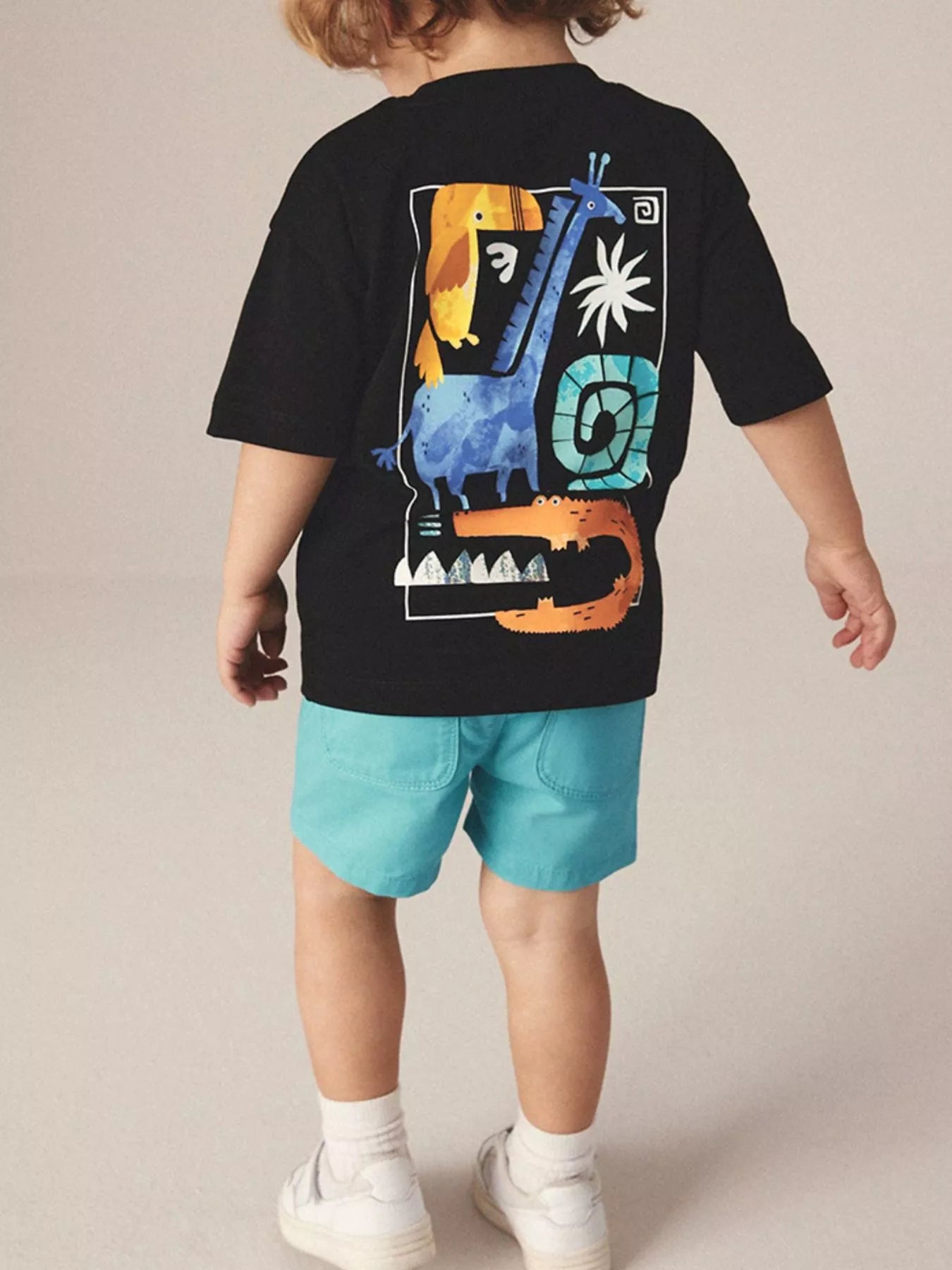 Children's Cartoon Graphic Tee and Shorts Set - Seedandsoulful