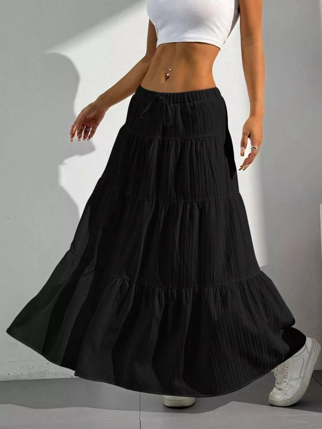Flowy Tiered Maxi Skirt - Seedandsoulful