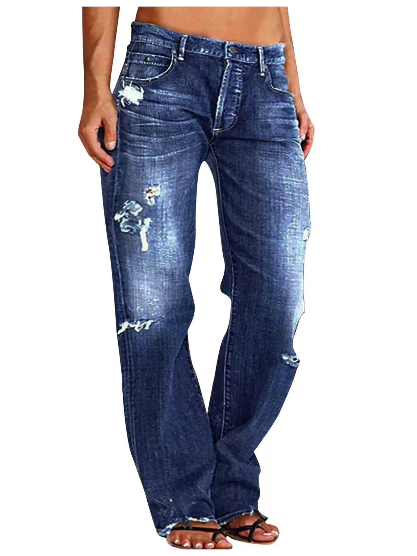 Distressed Loose Fit Jeans - Seedandsoulful