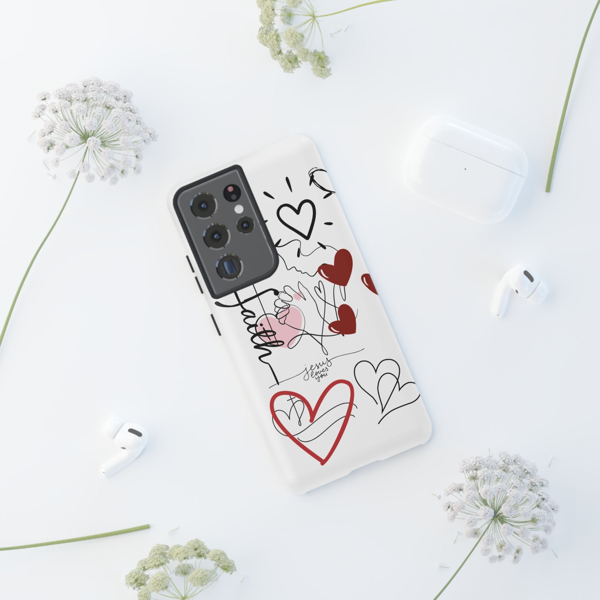 Faith Hearts iPhone Case | Seedandsoulful Protective Phone Cover - Seedandsoulful
