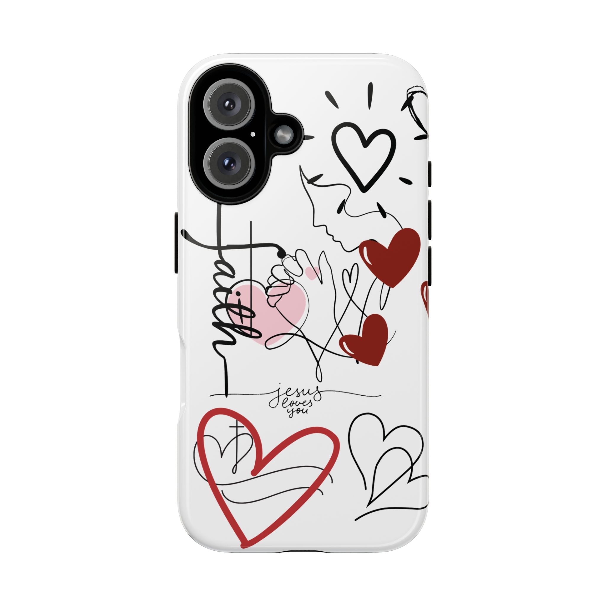 Faith Hearts iPhone Case | Seedandsoulful Protective Phone Cover - Seedandsoulful