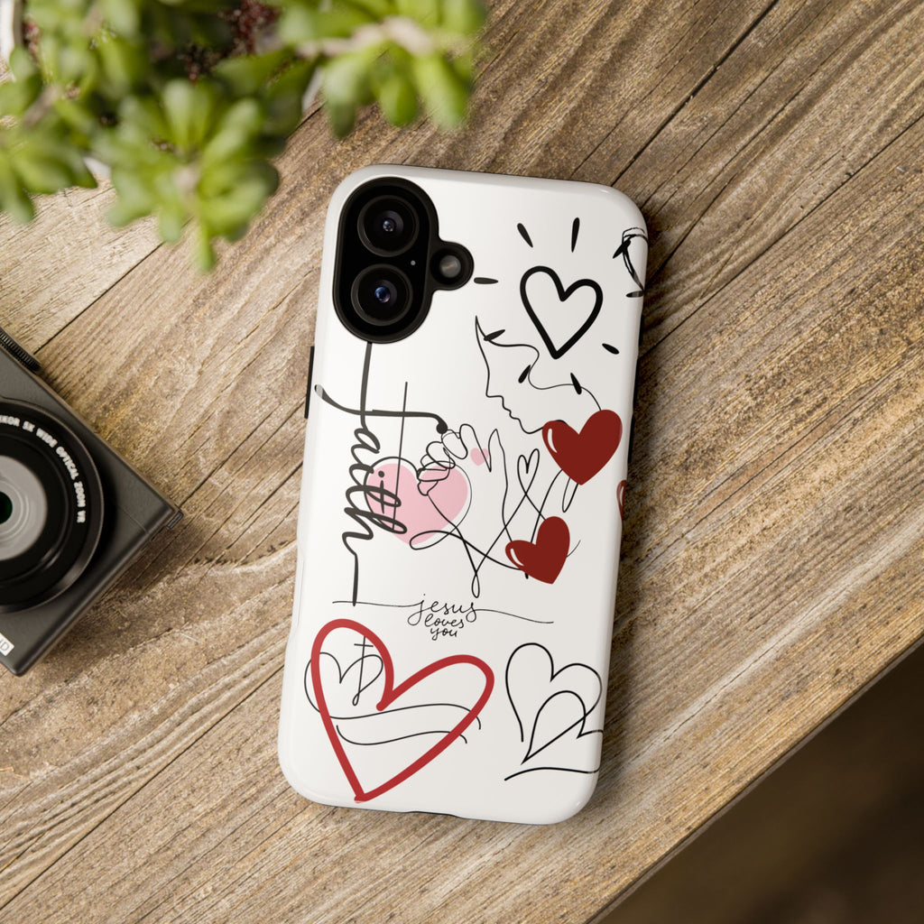 Faith Hearts iPhone Case | Seedandsoulful Protective Phone Cover - Seedandsoulful