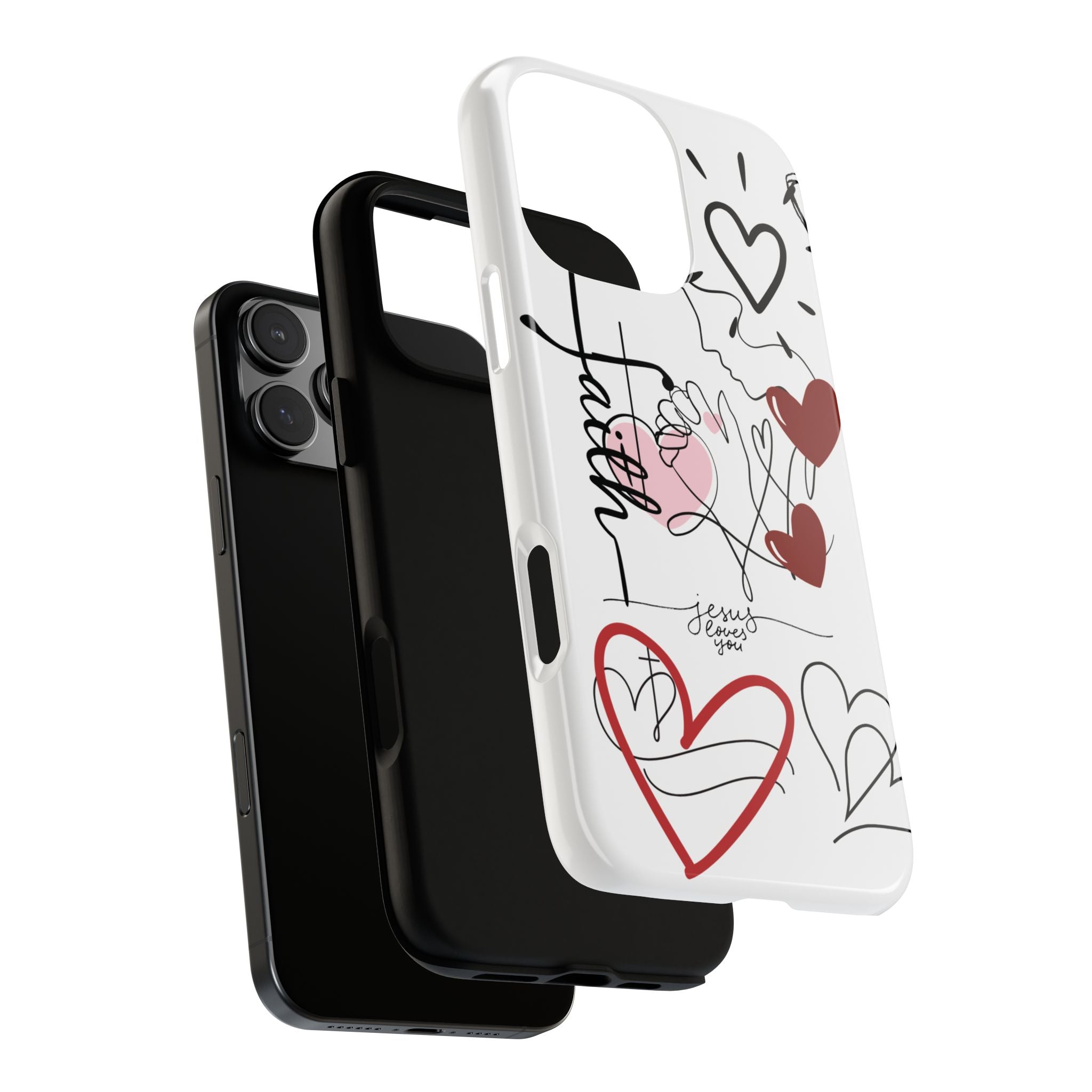 Faith Hearts iPhone Case | Seedandsoulful Protective Phone Cover - Seedandsoulful