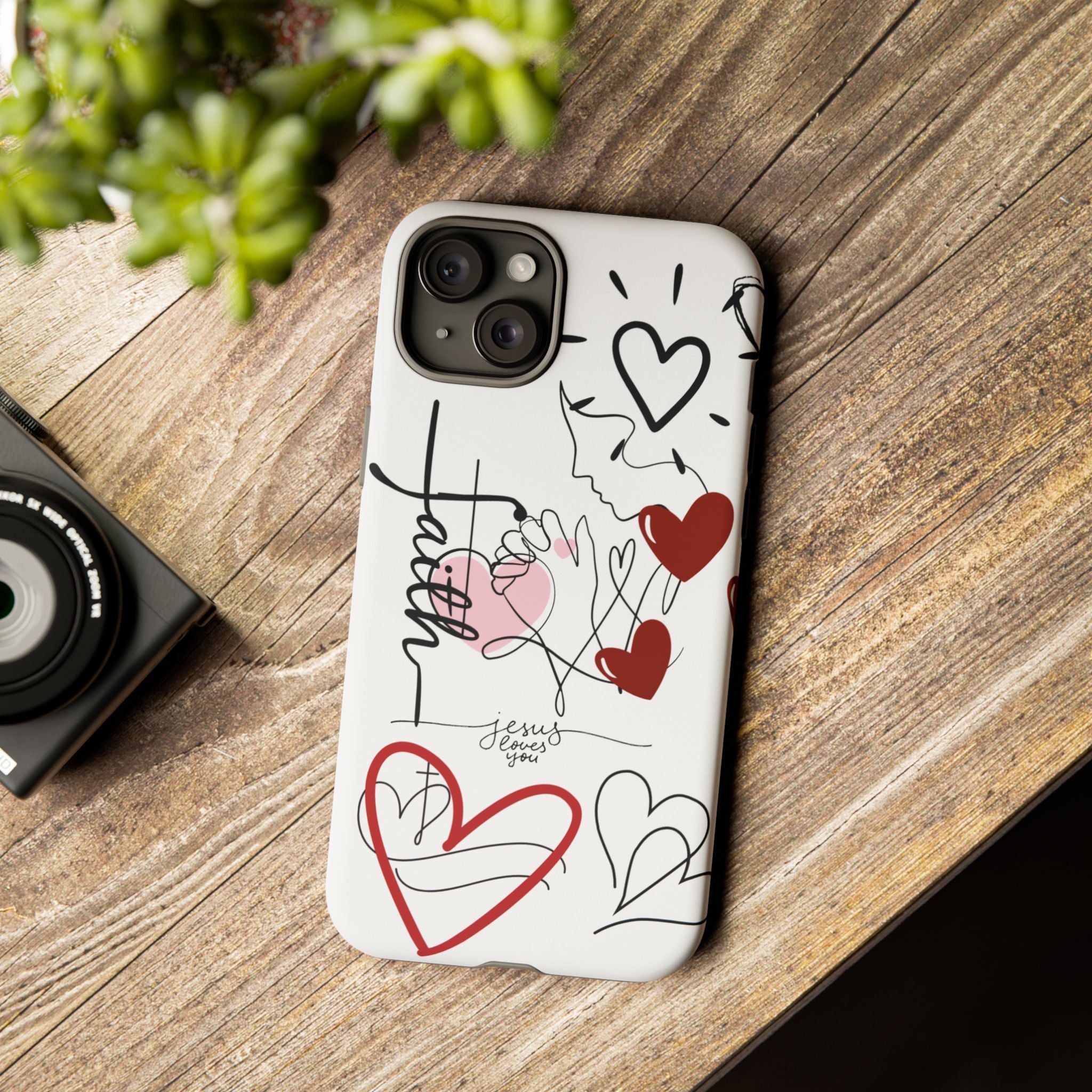 Faith Hearts iPhone Case | Seedandsoulful Protective Phone Cover - Seedandsoulful