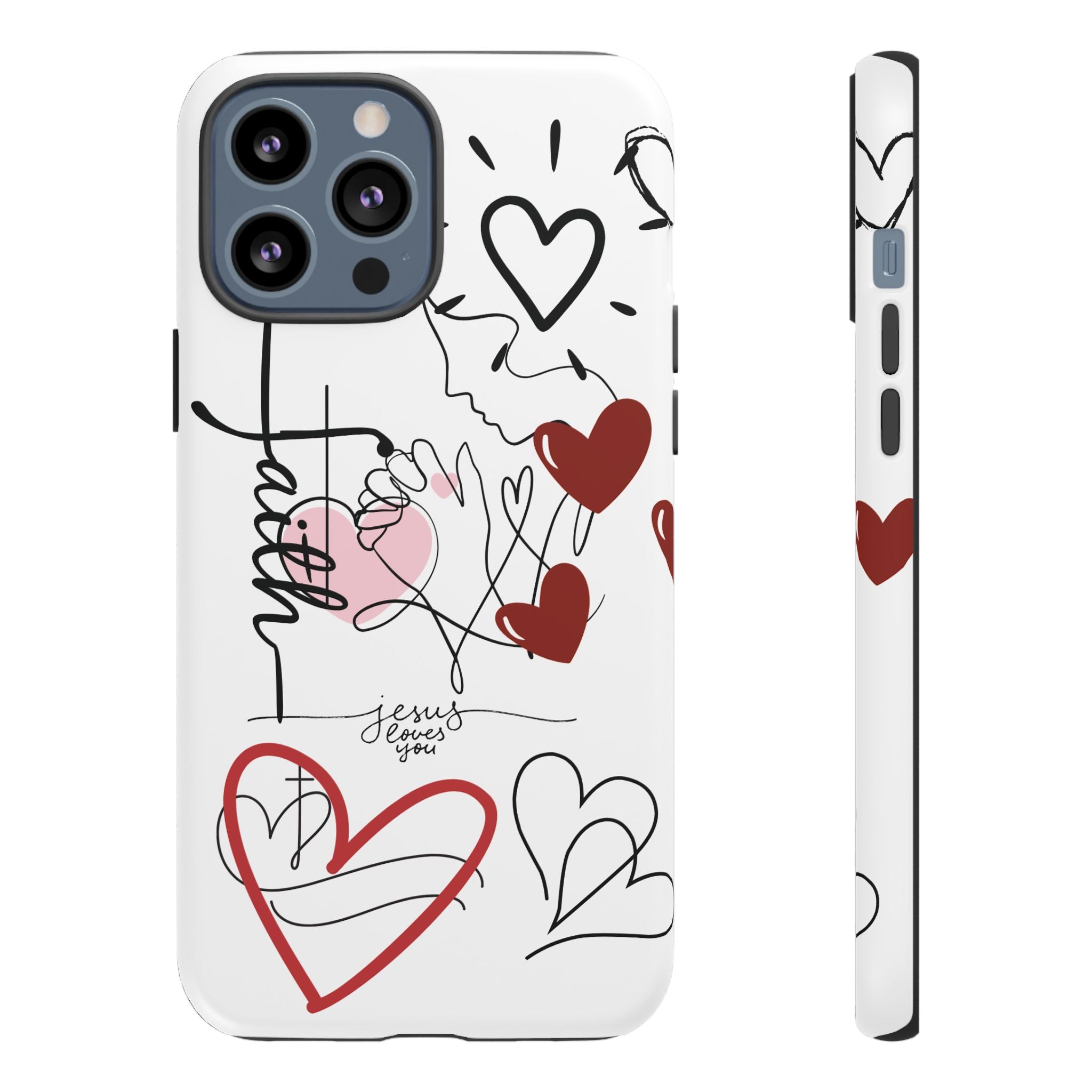 Faith Hearts iPhone Case | Seedandsoulful Protective Phone Cover - Seedandsoulful
