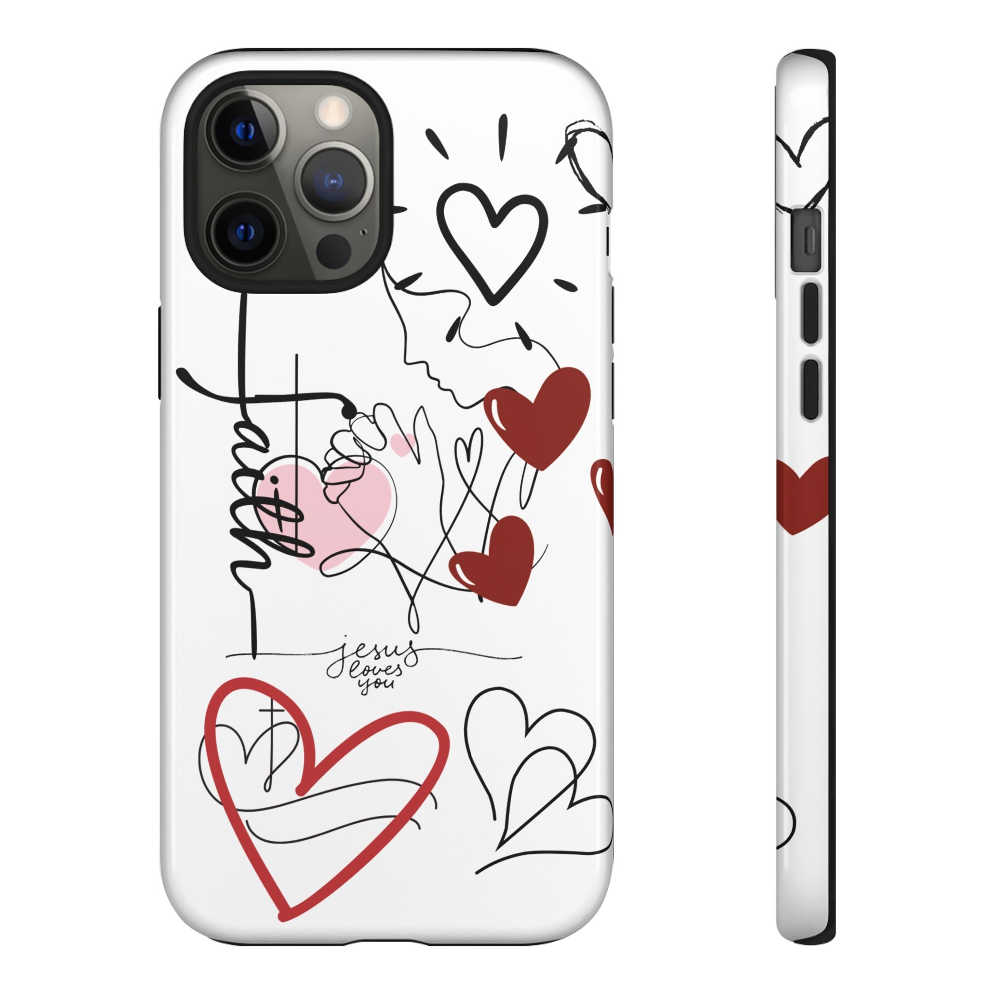 Faith Hearts iPhone Case | Seedandsoulful Protective Phone Cover - Seedandsoulful