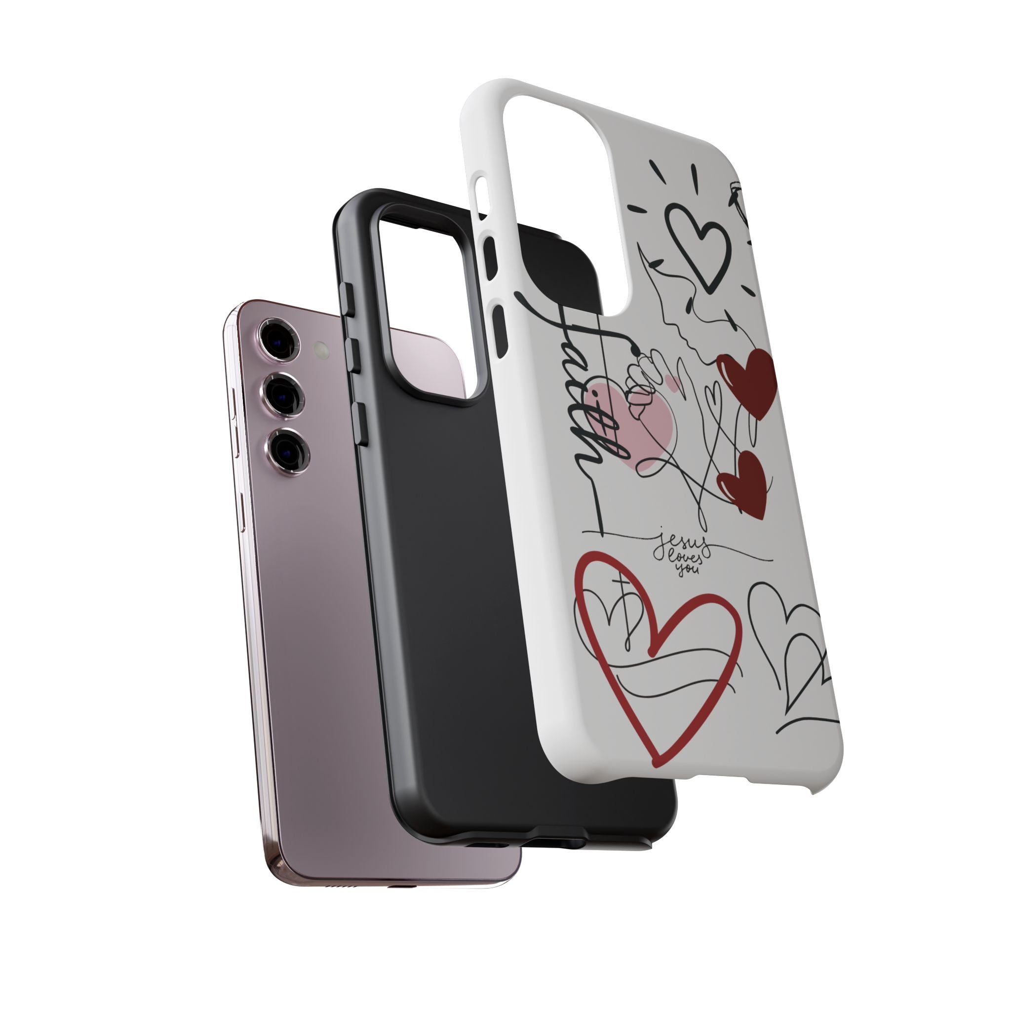 Faith Hearts iPhone Case | Seedandsoulful Protective Phone Cover - Seedandsoulful