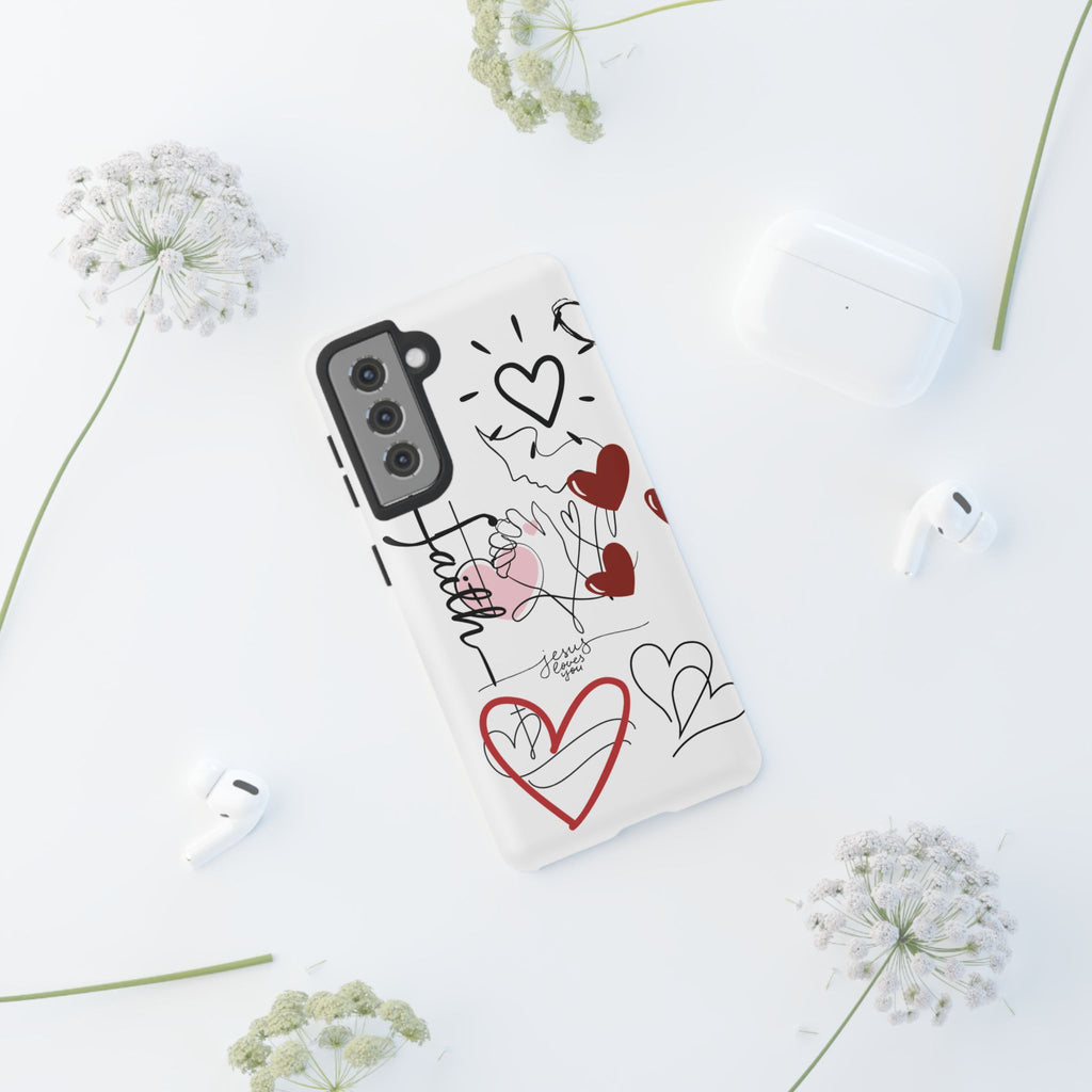 Faith Hearts iPhone Case | Seedandsoulful Protective Phone Cover - Seedandsoulful