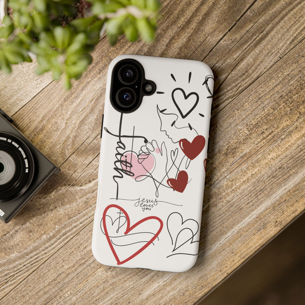 Faith Hearts iPhone Case | Seedandsoulful Protective Phone Cover - Seedandsoulful