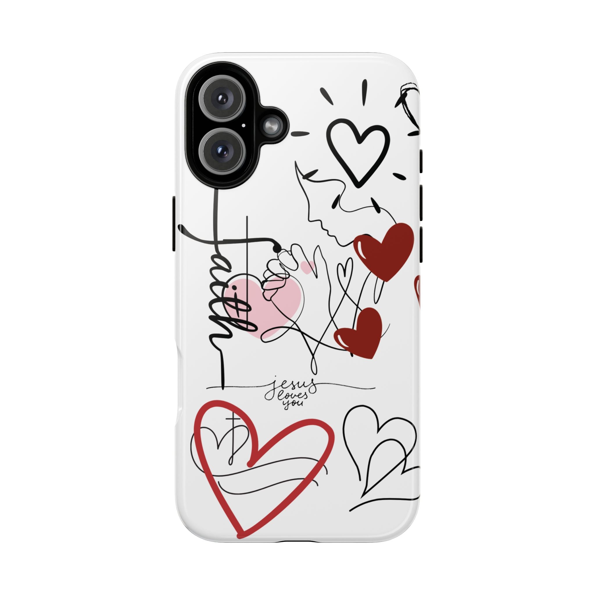 Faith Hearts iPhone Case | Seedandsoulful Protective Phone Cover - Seedandsoulful