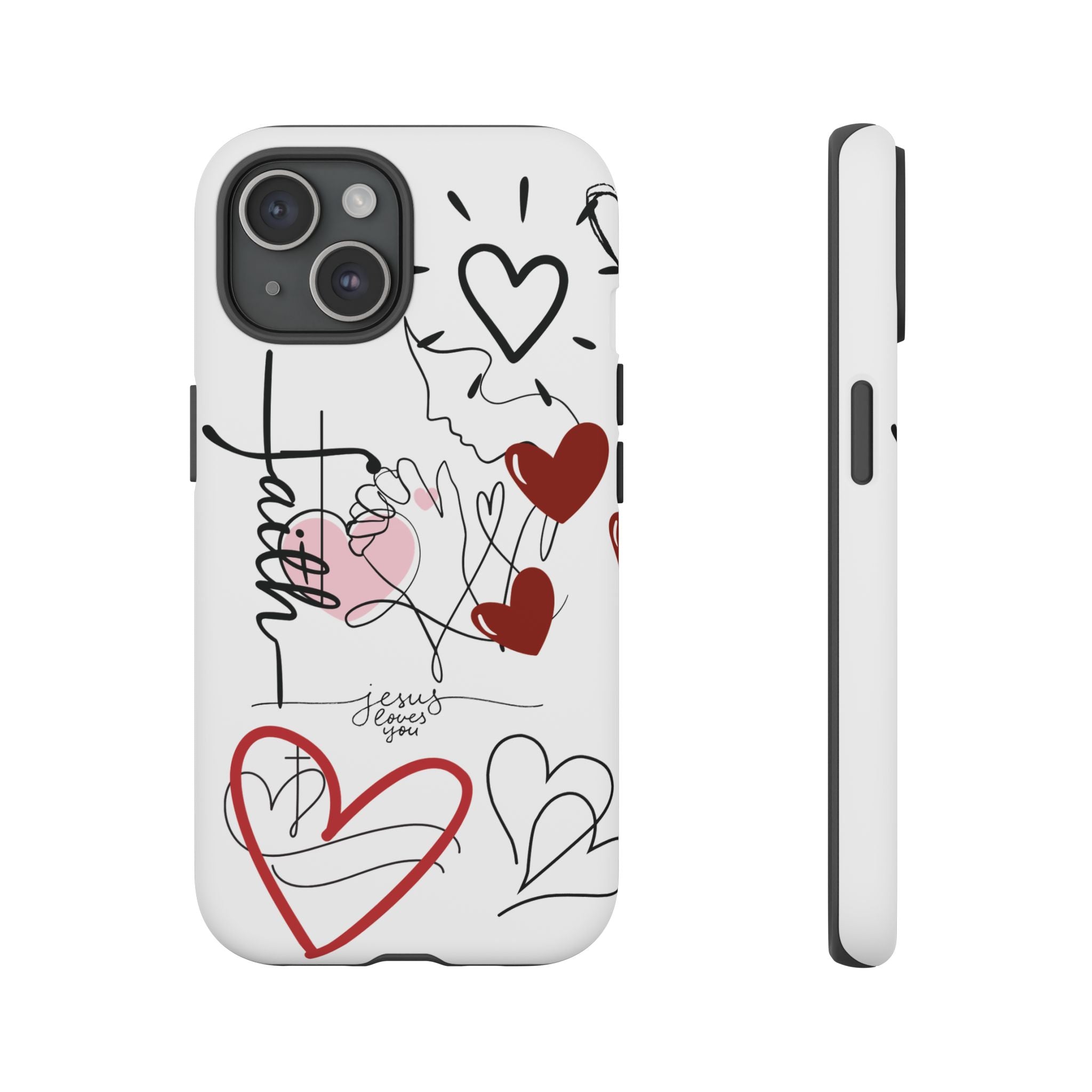 Faith Hearts iPhone Case | Seedandsoulful Protective Phone Cover - Seedandsoulful