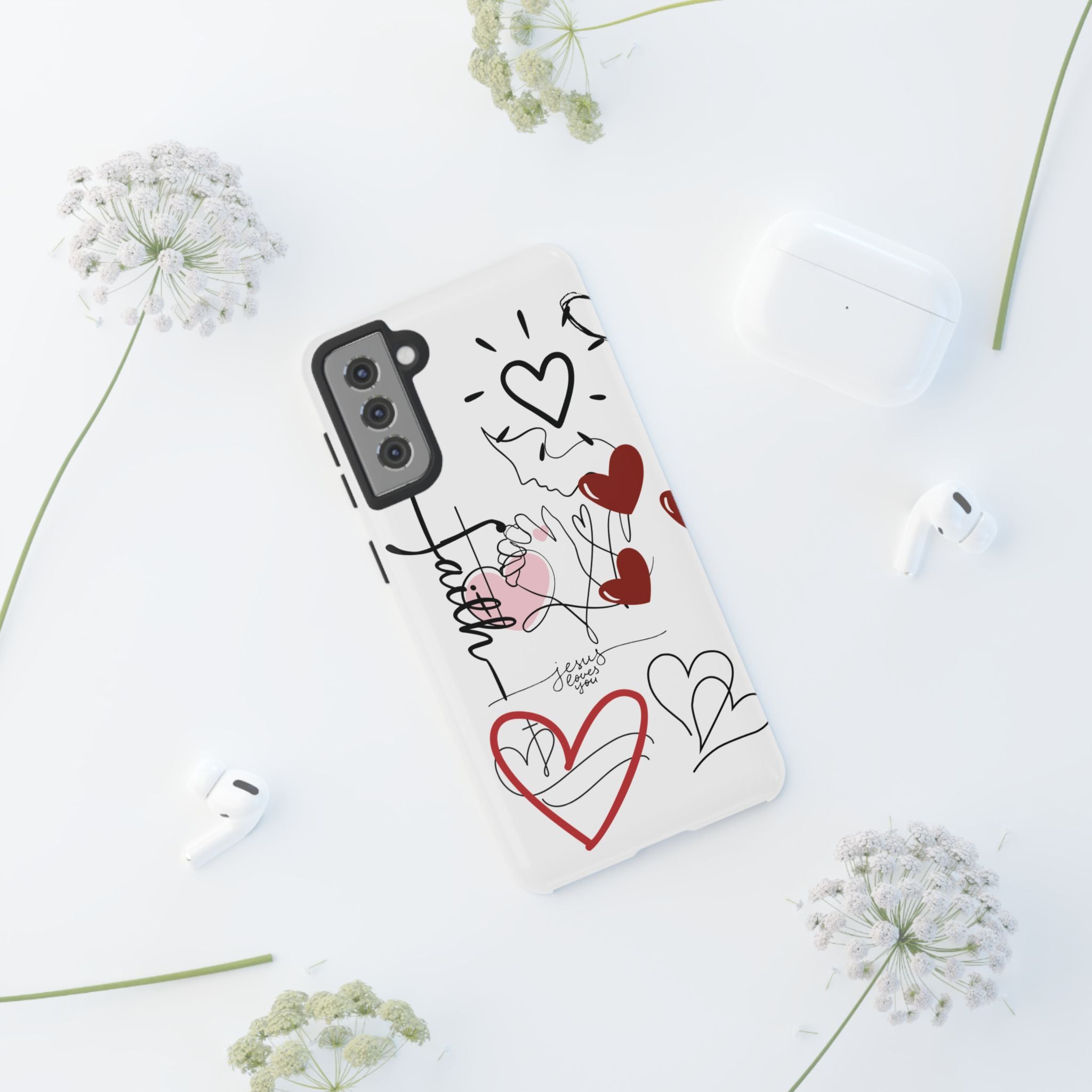 Faith Hearts iPhone Case | Seedandsoulful Protective Phone Cover - Seedandsoulful