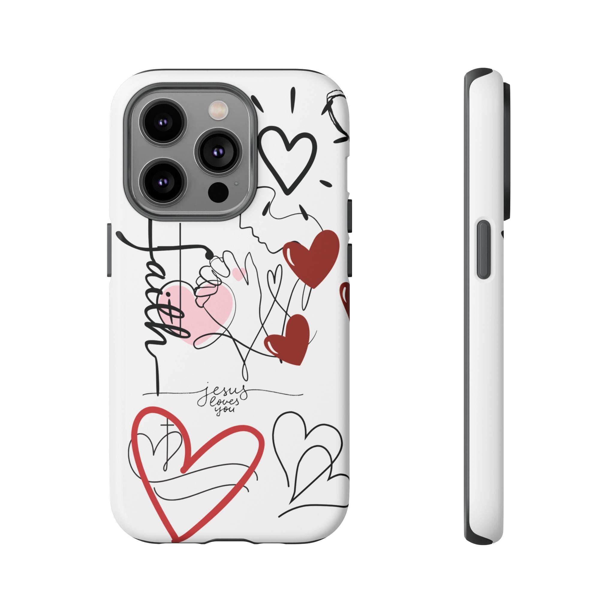 Faith Hearts iPhone Case | Seedandsoulful Protective Phone Cover - Seedandsoulful