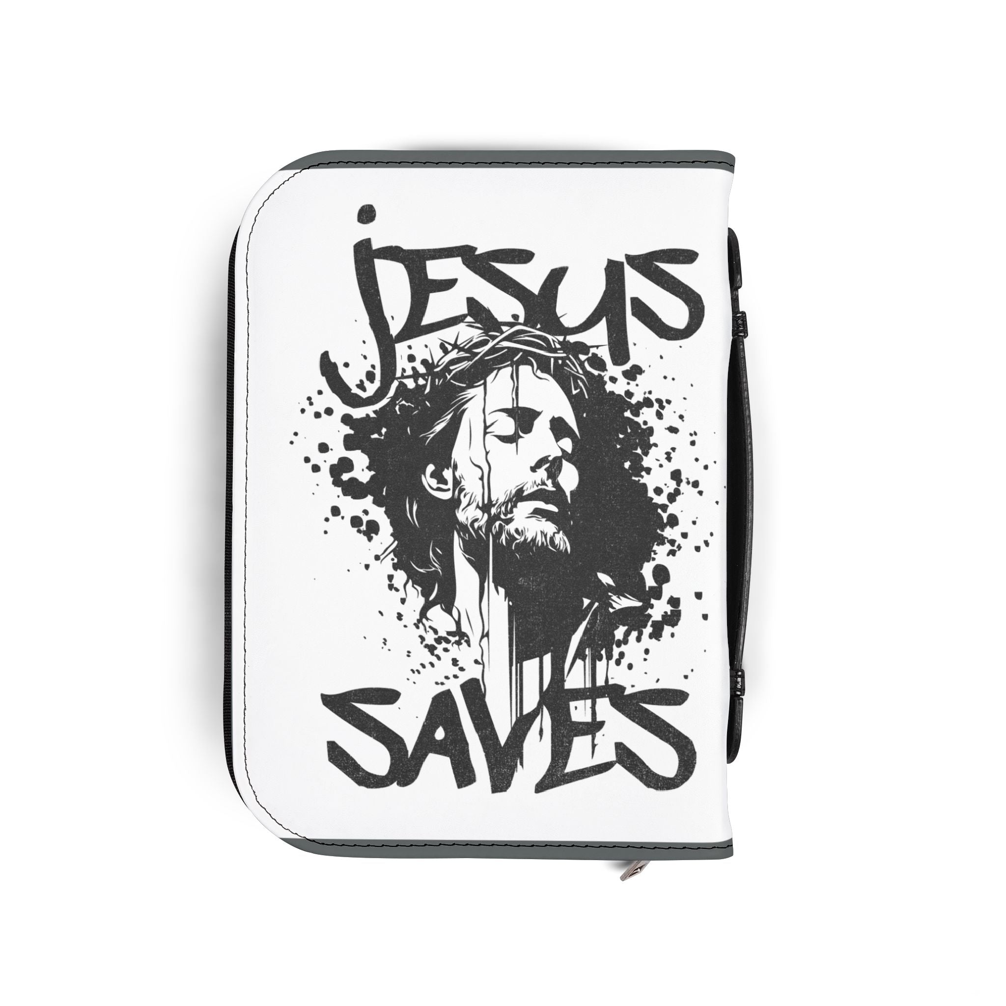 Bible Cover - 'Jesus Saves' Protective Zippered Bible Case - Seedandsoulful
