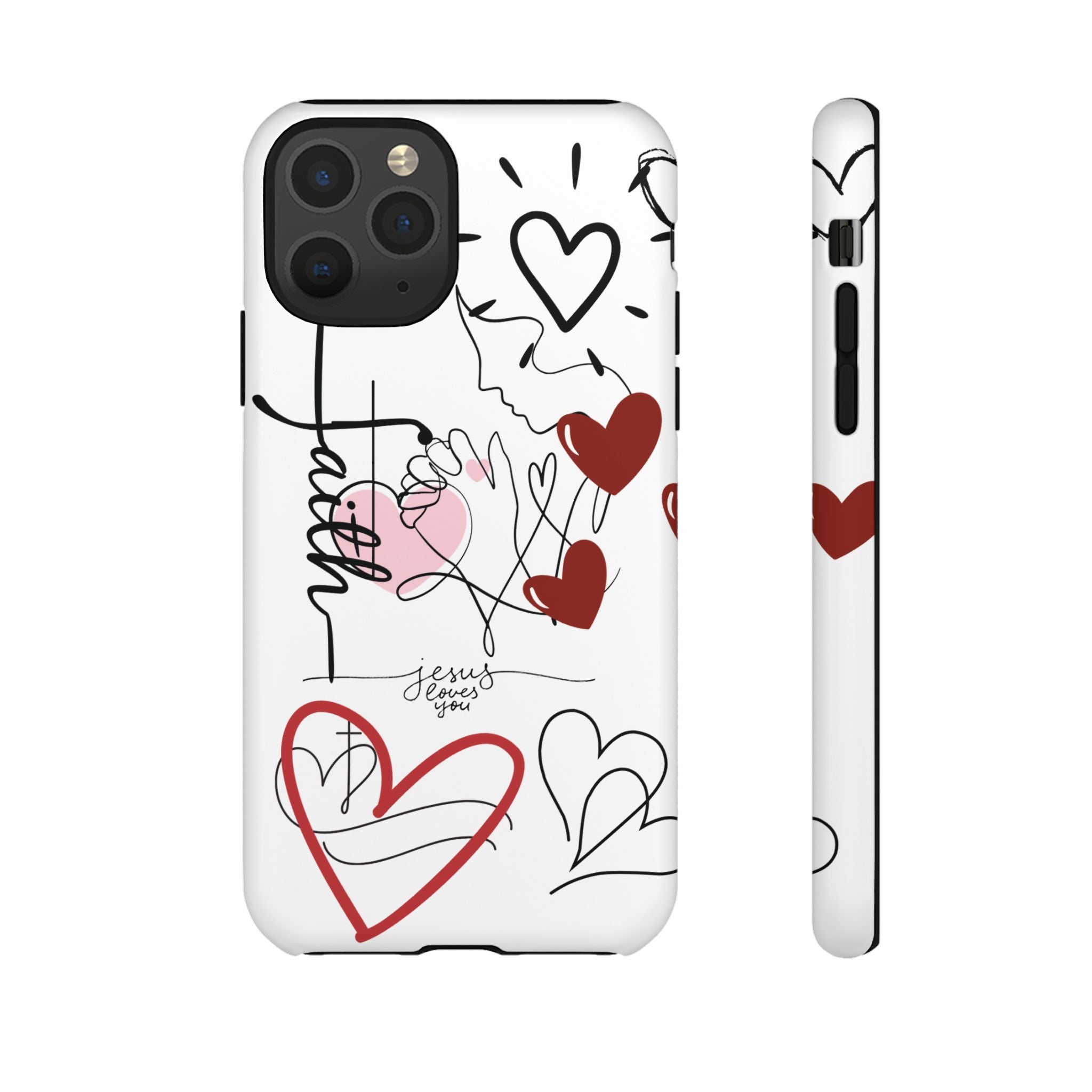 Faith Hearts iPhone Case | Seedandsoulful Protective Phone Cover - Seedandsoulful