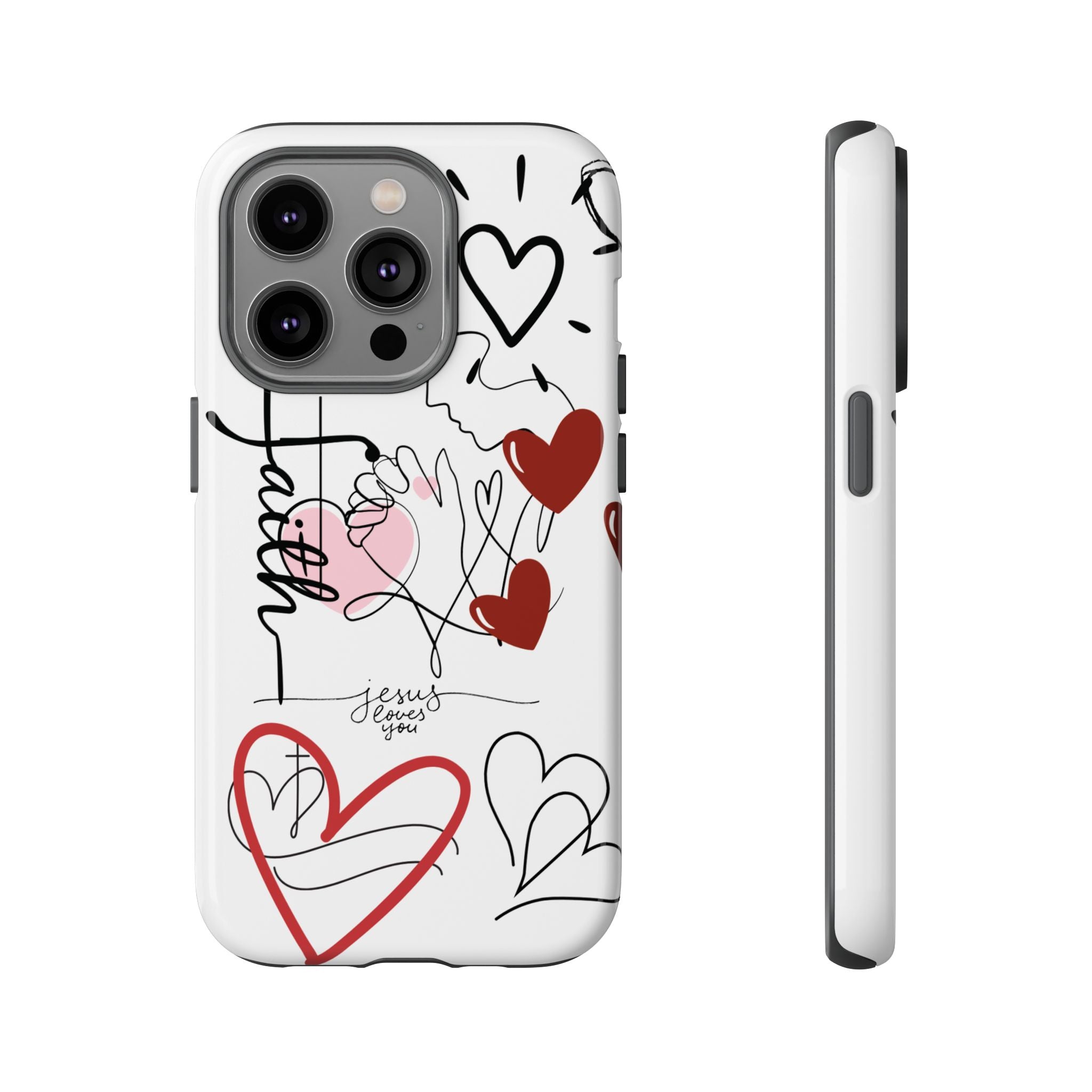 Faith Hearts iPhone Case | Seedandsoulful Protective Phone Cover - Seedandsoulful