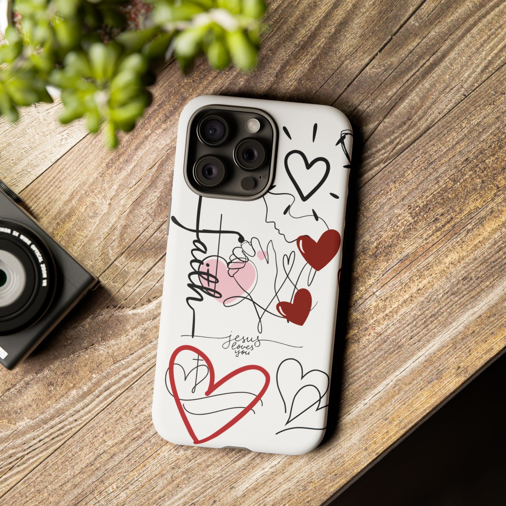 Faith Hearts iPhone Case | Seedandsoulful Protective Phone Cover - Seedandsoulful