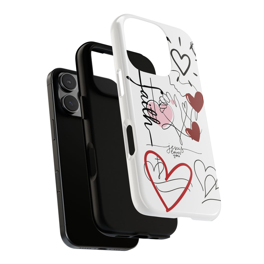 Faith Hearts iPhone Case | Seedandsoulful Protective Phone Cover - Seedandsoulful