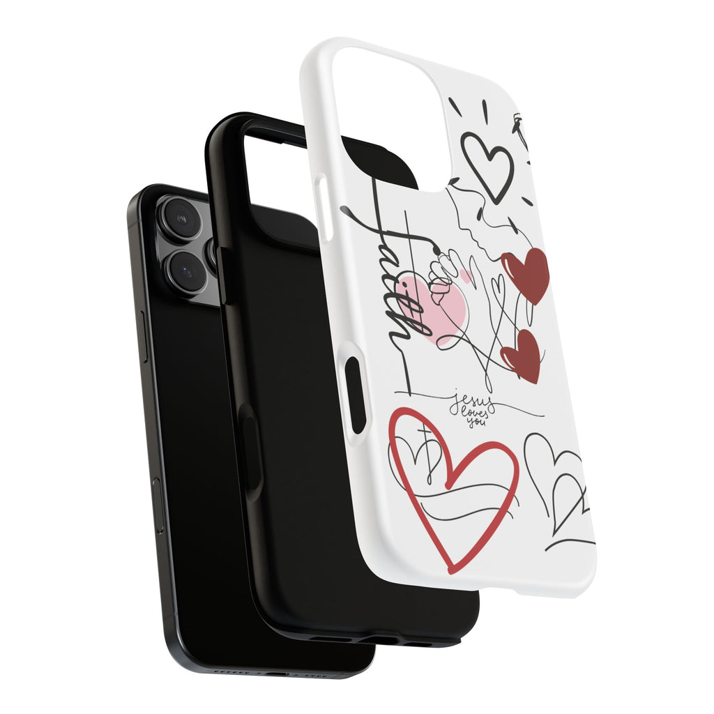Faith Hearts iPhone Case | Seedandsoulful Protective Phone Cover - Seedandsoulful