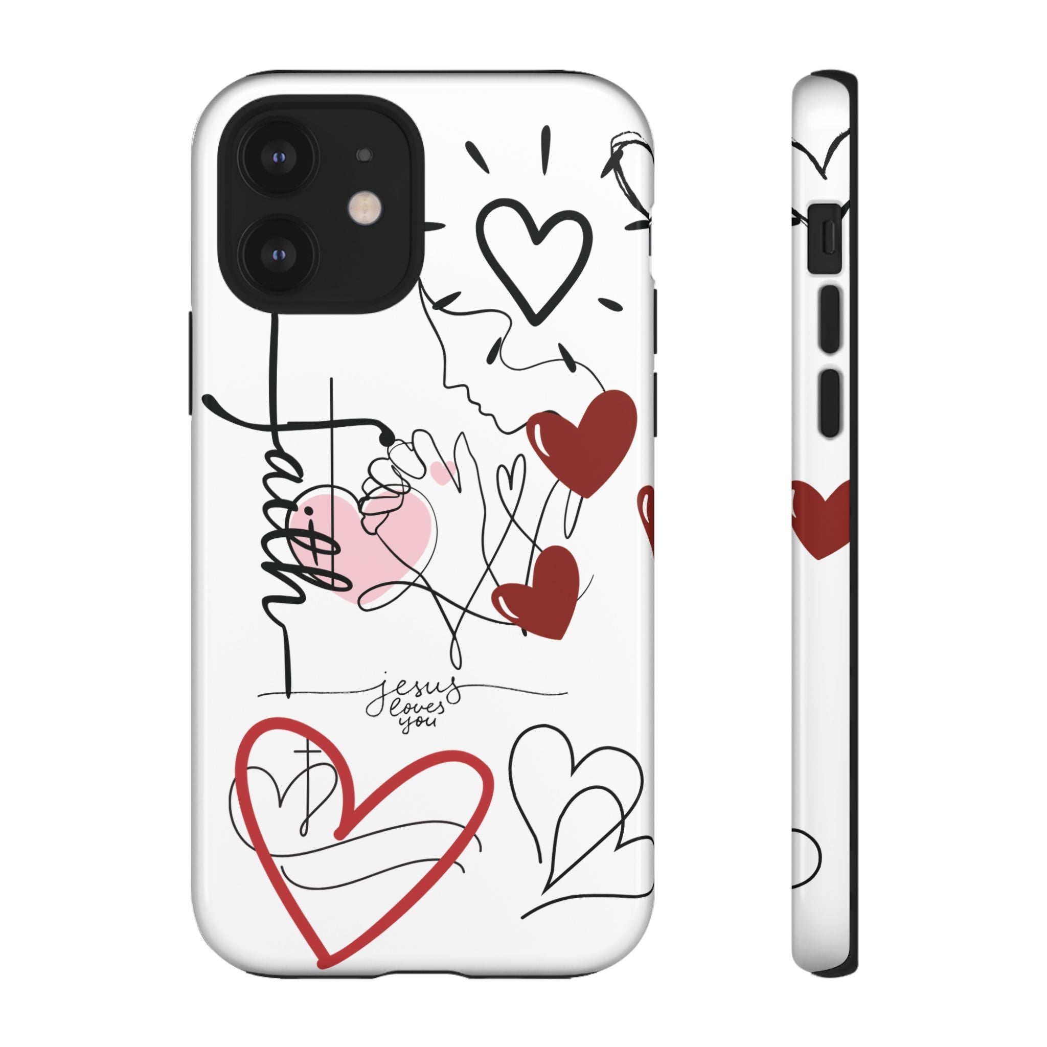Faith Hearts iPhone Case | Seedandsoulful Protective Phone Cover - Seedandsoulful