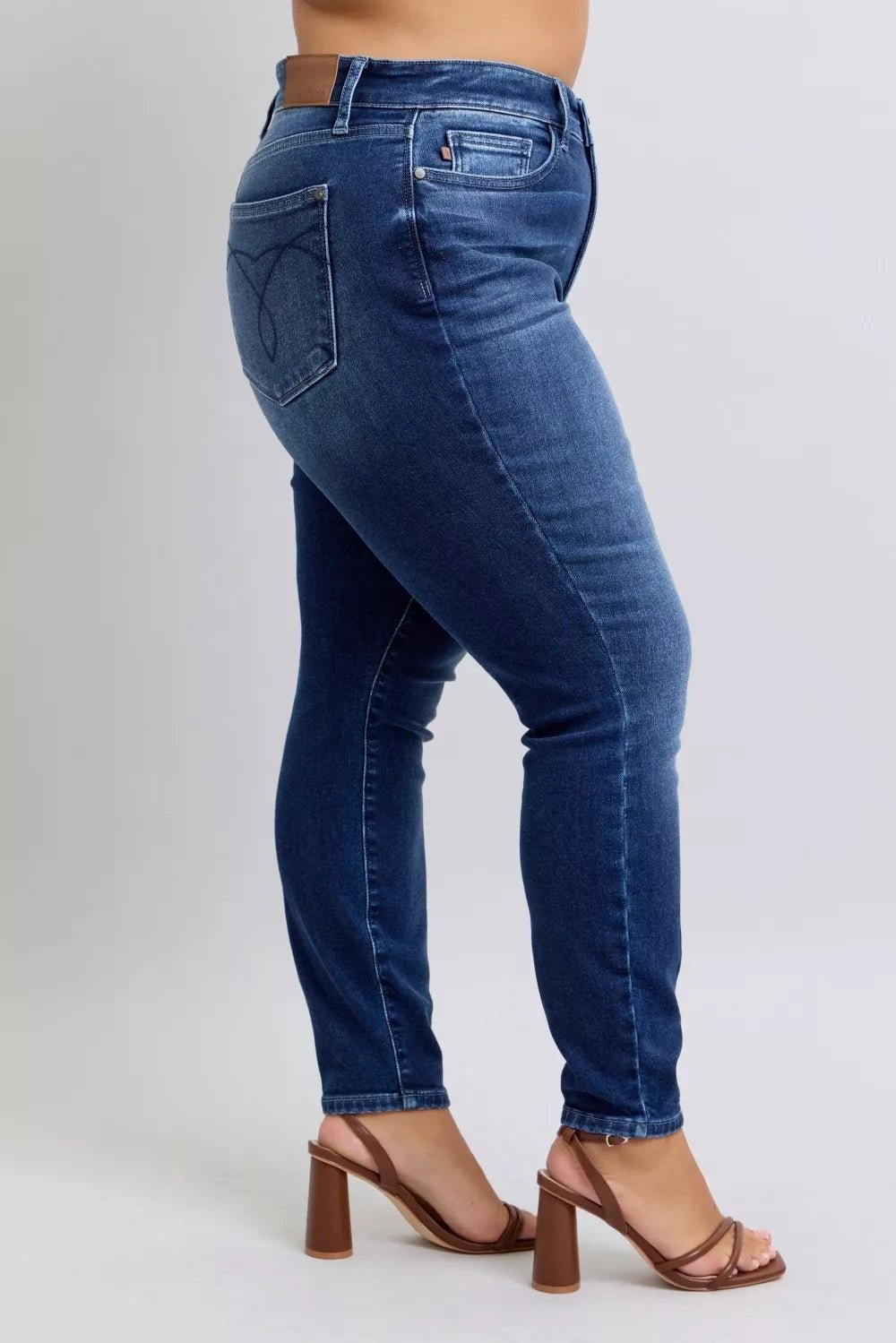 Judy Blue Full Size Washed Thermal Skinny Jeans Plus Size - Seedandsoulful