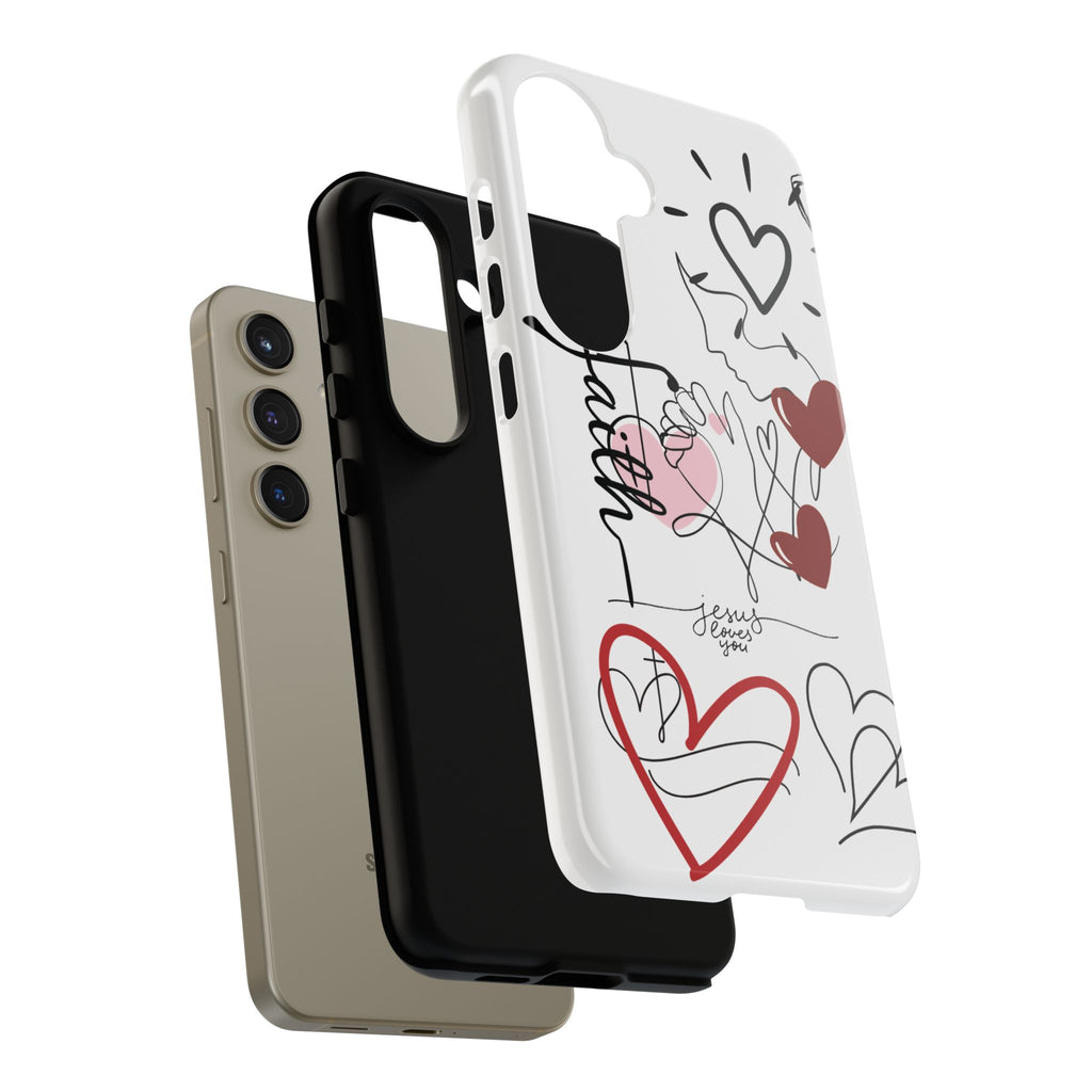 Faith Hearts iPhone Case | Seedandsoulful Protective Phone Cover - Seedandsoulful
