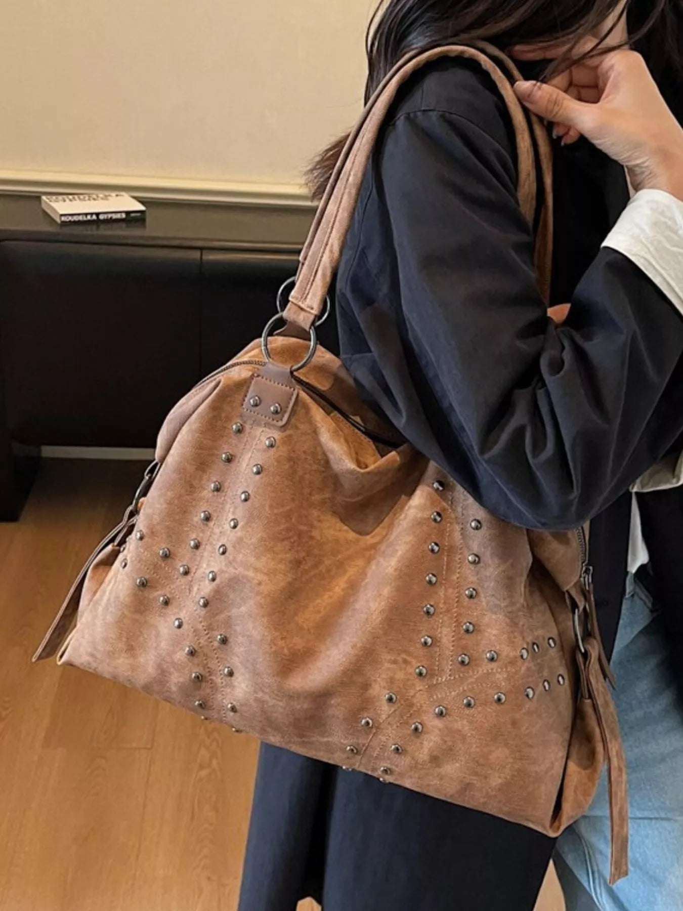 Studded Vintage - Style Handbag - Seedandsoulful