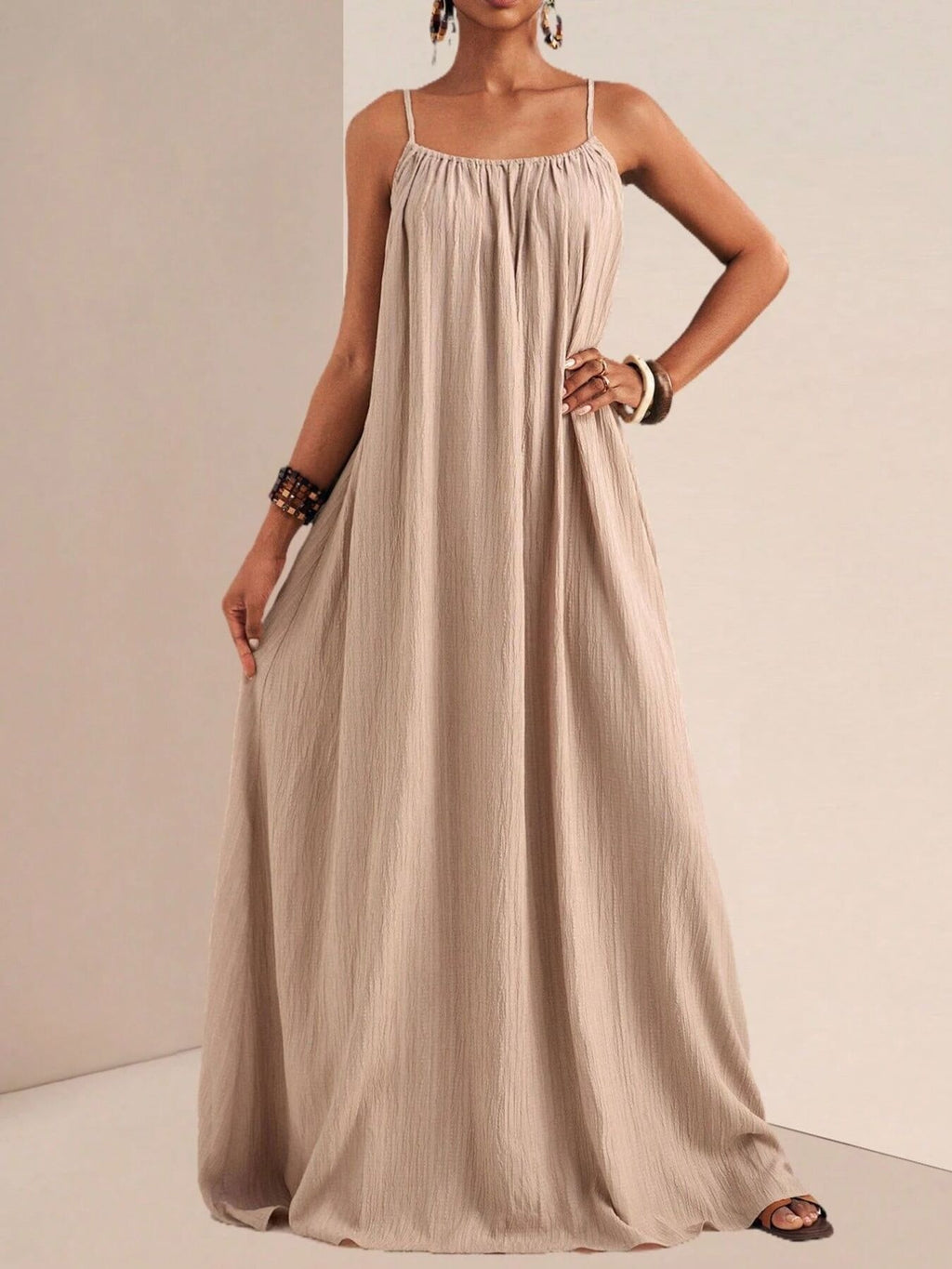 Spaghetti Strap Flowy Maxi Dress - Seedandsoulful