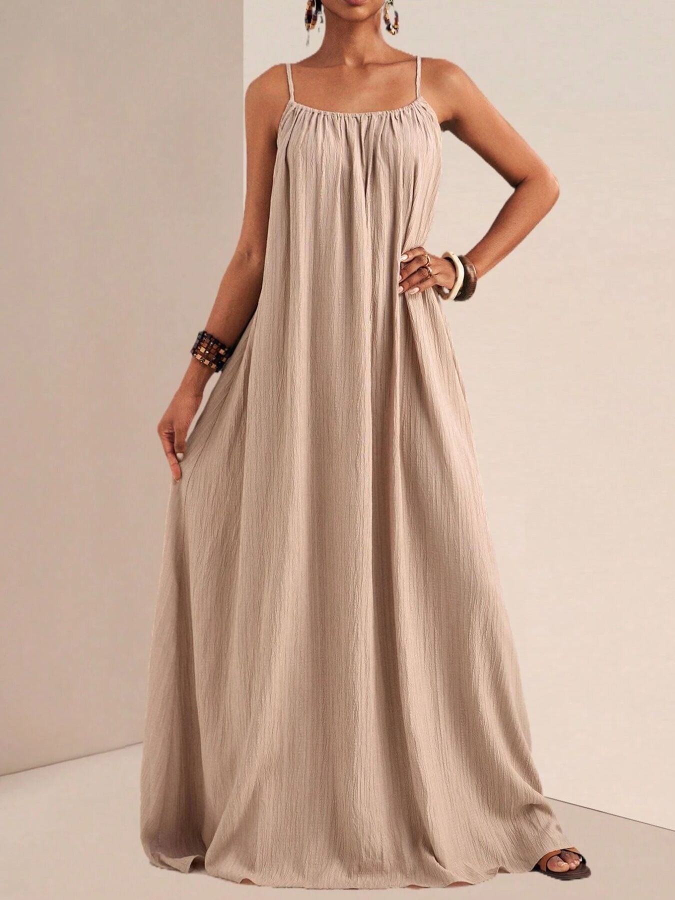 Spaghetti Strap Flowy Maxi Dress - Seedandsoulful