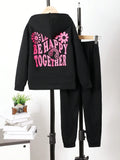 Children's Graphic Long Sleeve Hoodie and Pants Set - Seedandsoulful