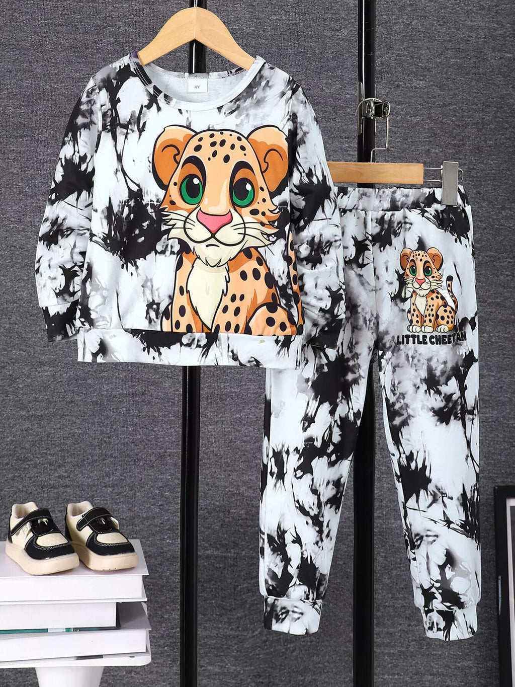 Children's Cheetah Tie - Dye Top and Pants Set - Seedandsoulful