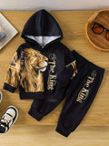 Children's Lion King Print Hoodie and Pants Set - Seedandsoulful