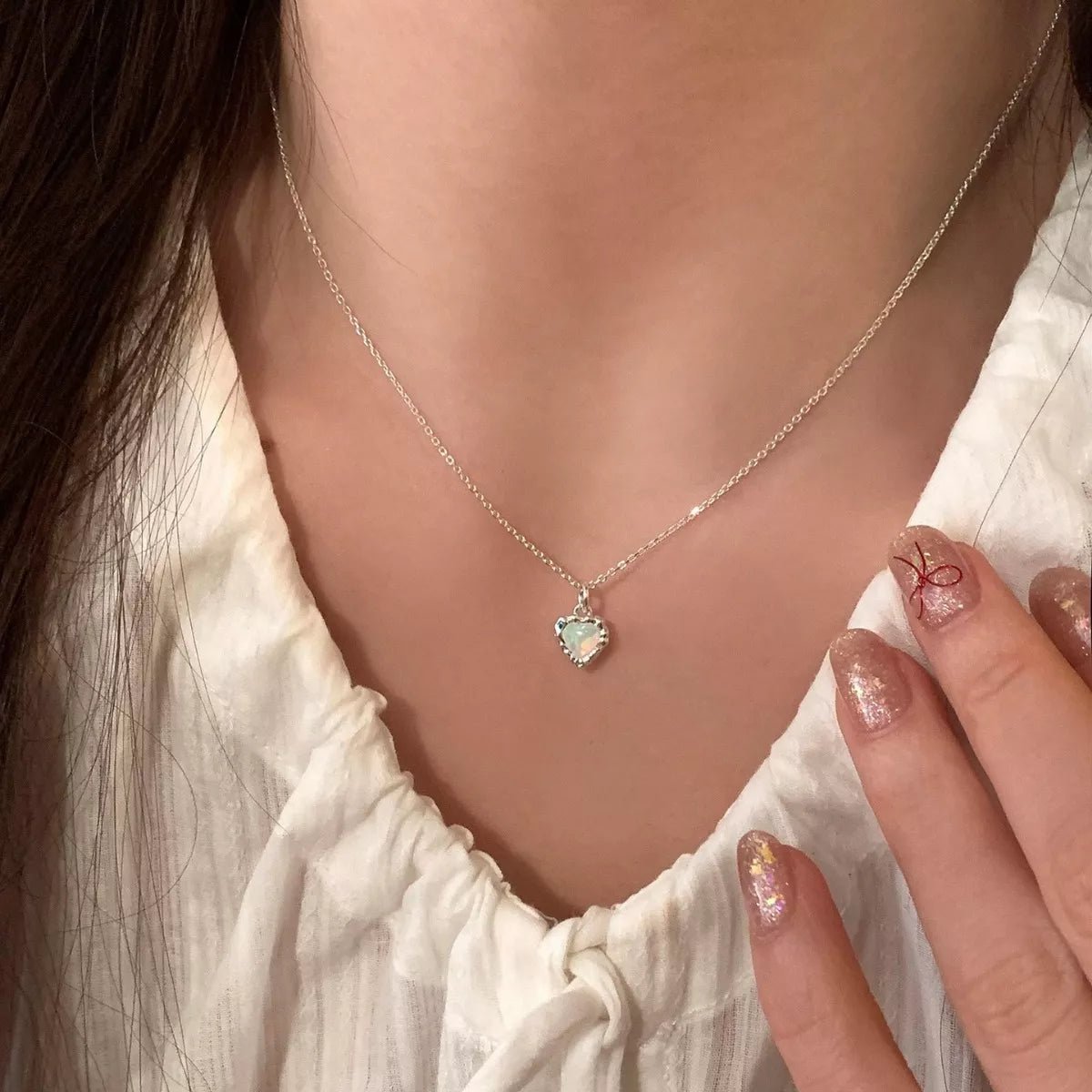 925 Sterling Silver Zircon Heart Necklace - Seedandsoulful