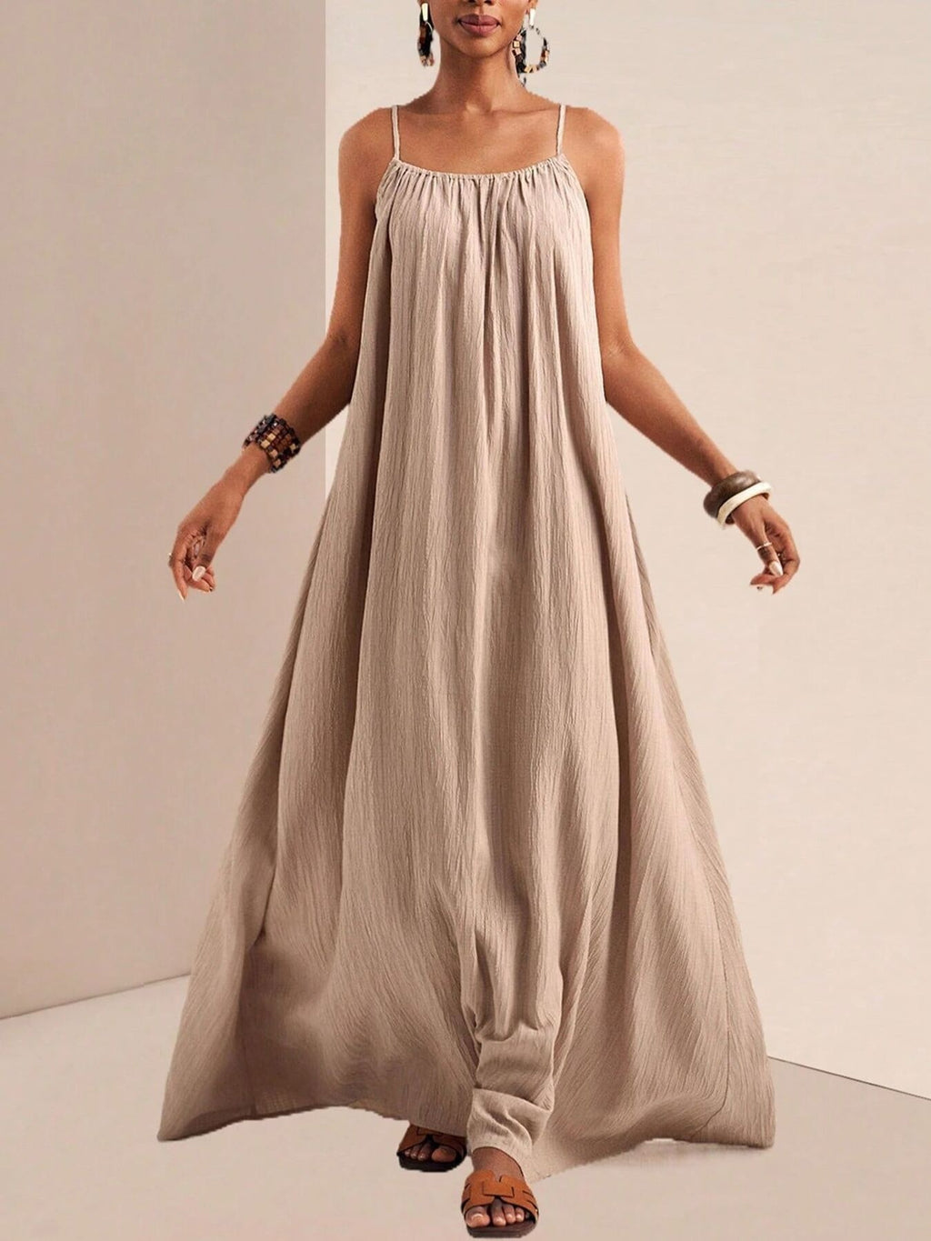 Spaghetti Strap Flowy Maxi Dress - Seedandsoulful