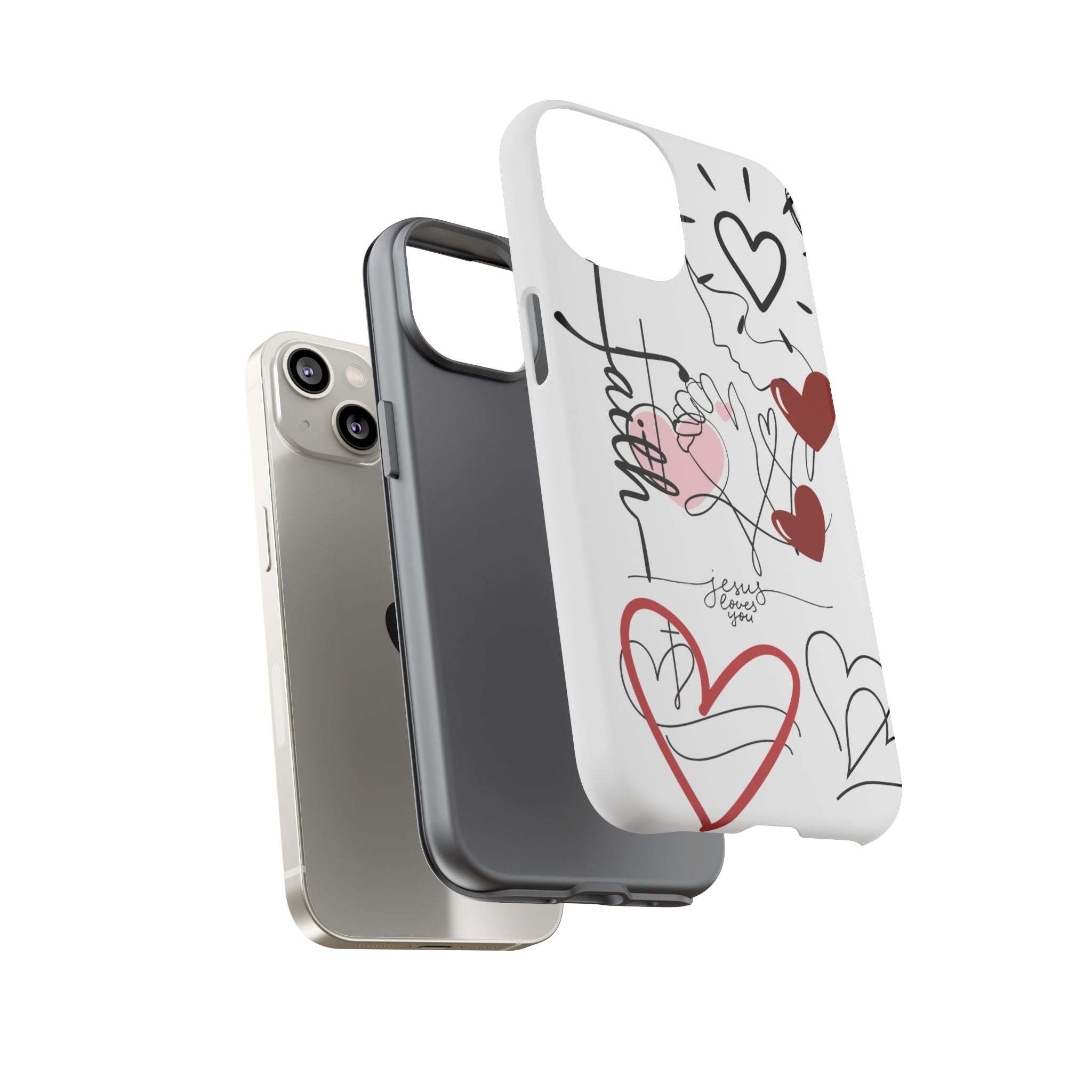 Faith Hearts iPhone Case | Seedandsoulful Protective Phone Cover - Seedandsoulful