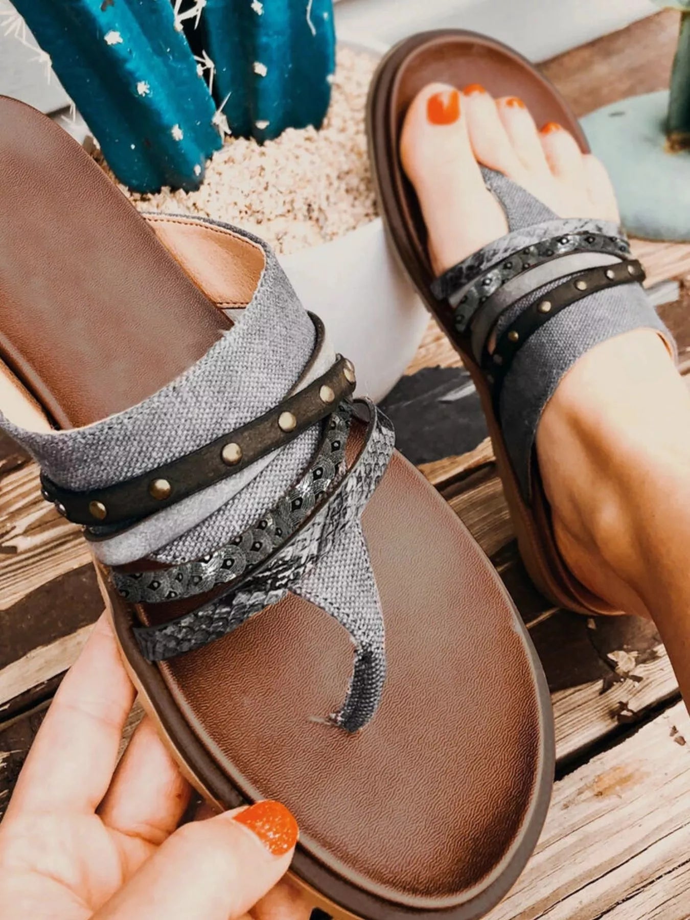 Strappy Thong Sandals - Seedandsoulful
