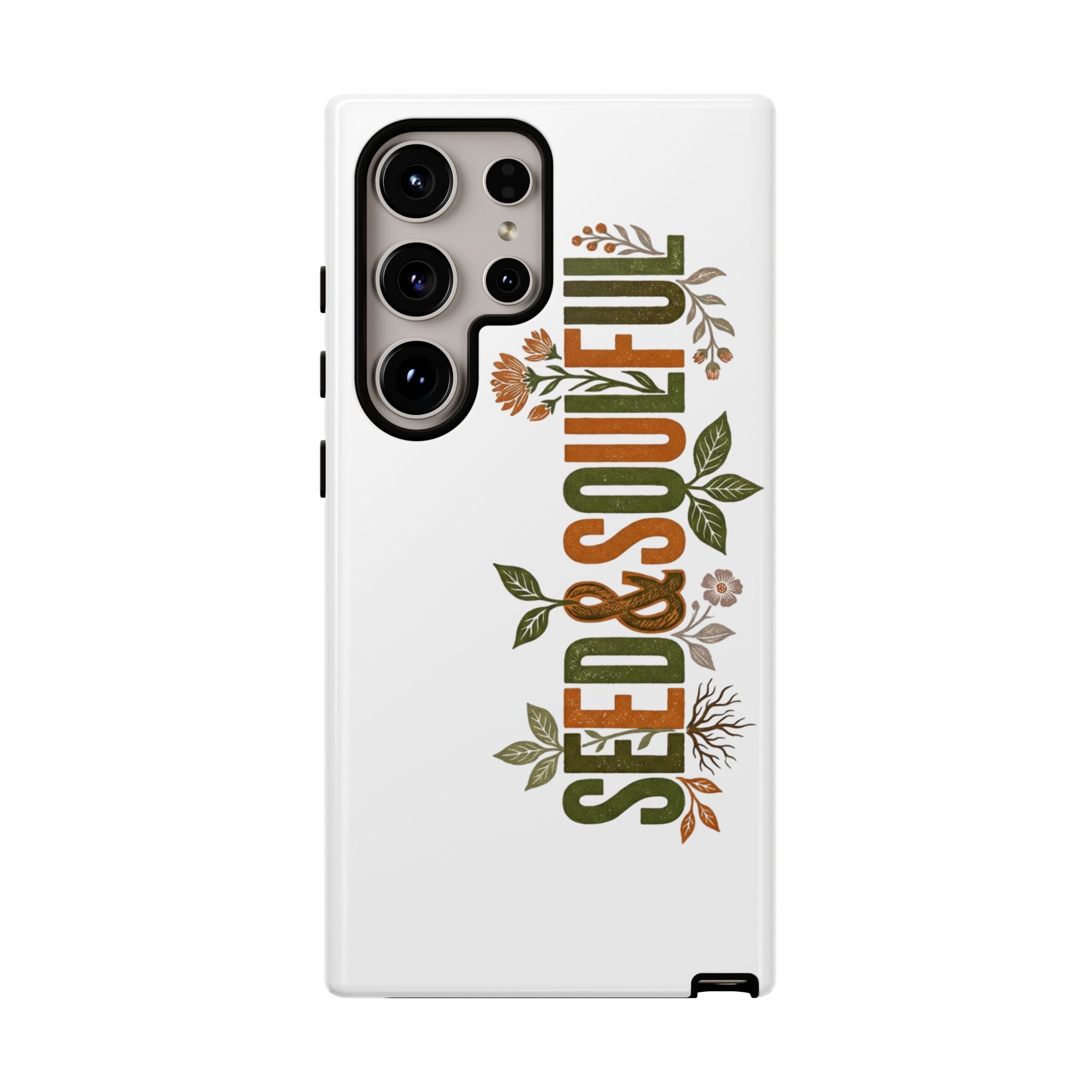 Seed & Soul Tough Phone Case – Floral Botanical Protective Cover - Seedandsoulful