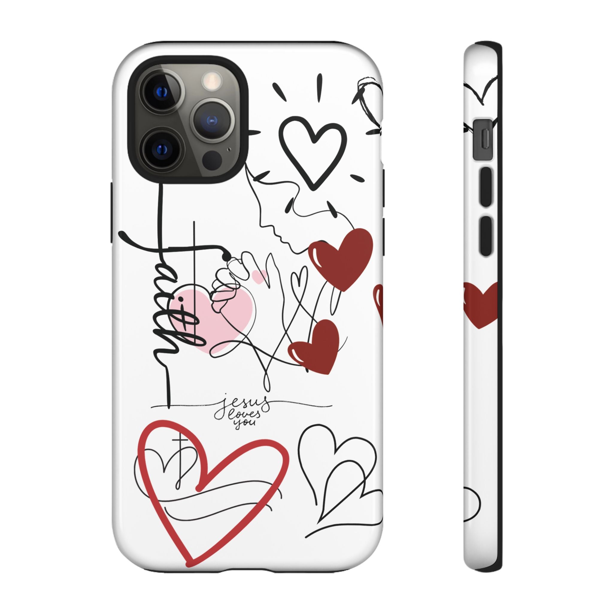 Faith Hearts iPhone Case | Seedandsoulful Protective Phone Cover - Seedandsoulful