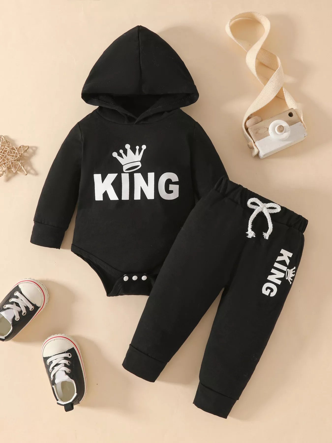 Children's Long Sleeve Bodysuit Hoodie and Pants Set - Seedandsoulful