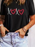 XOXO Valentines Heart Embroidered Casual Tee - Seedandsoulful