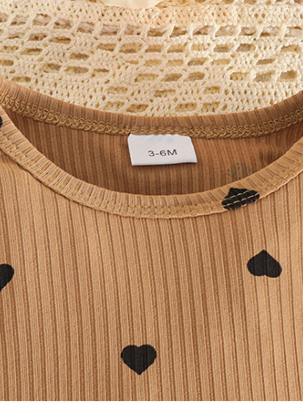 Children's Heart Print Ribbed Top and Pants Set - Seedandsoulful