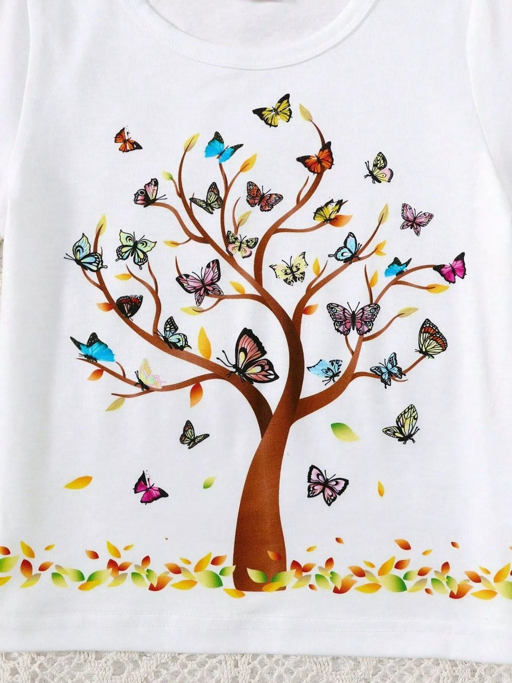 Children's Butterfly Tree Graphic Casual T-Shirt - Seedandsoulful