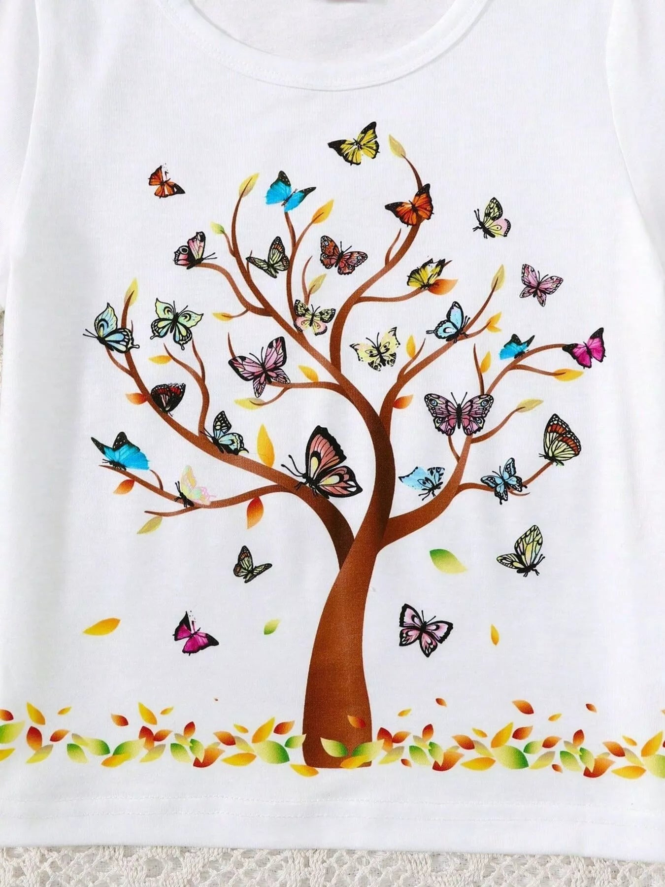 Children's Butterfly Tree Graphic Casual T-Shirt - Seedandsoulful