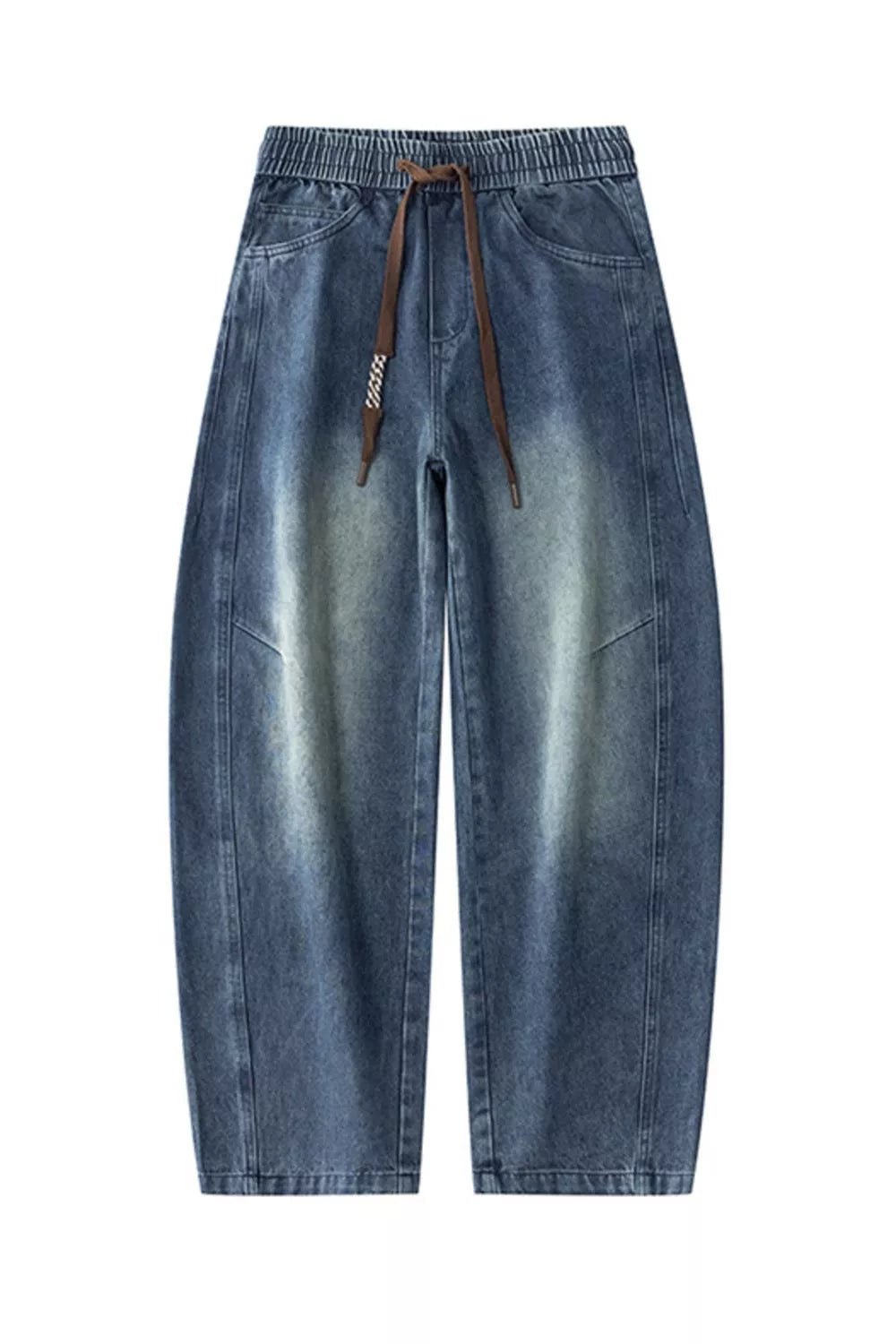 Men's Plus Size Vintage Wash Wide Leg Jeans - Seedandsoulful