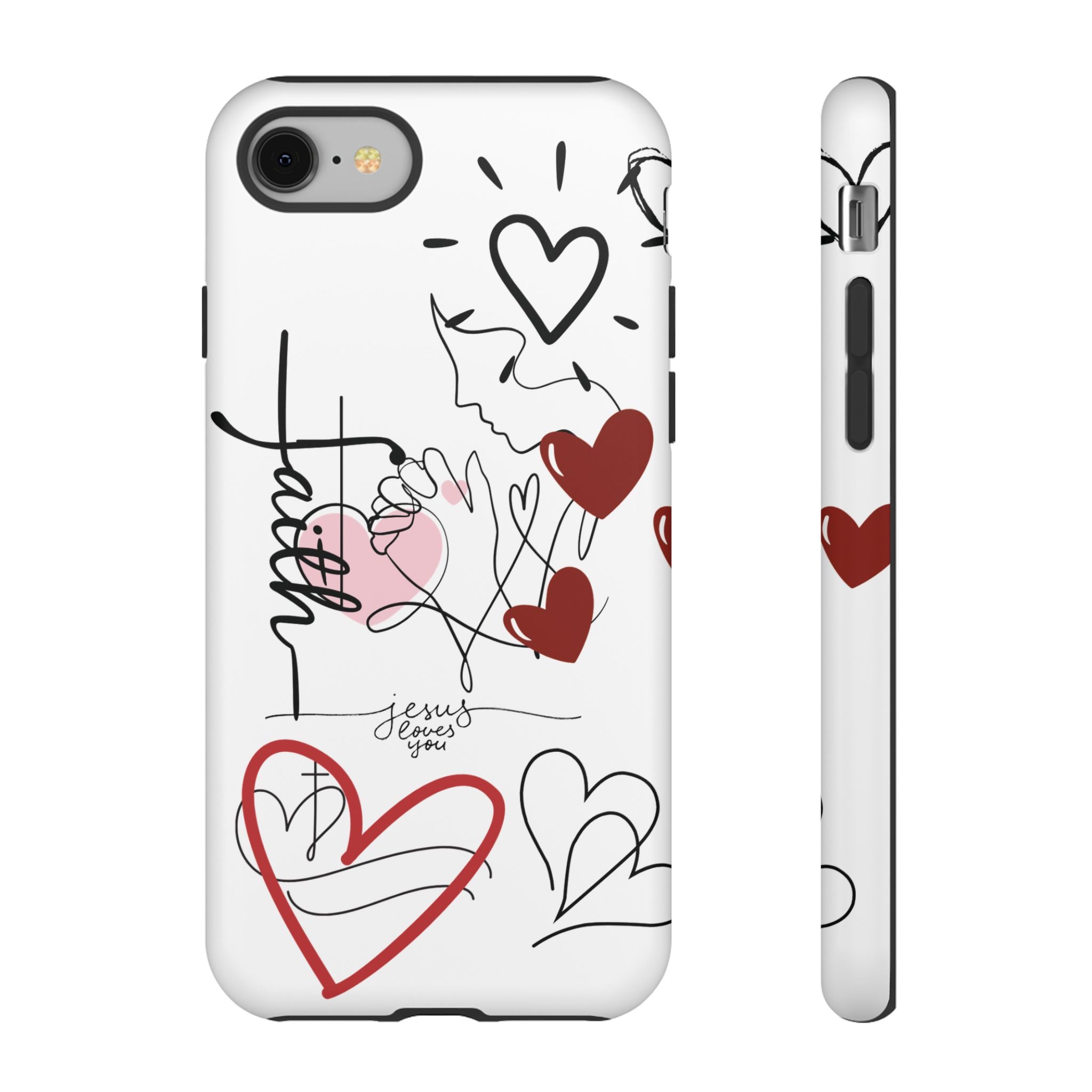 Faith Hearts iPhone Case | Seedandsoulful Protective Phone Cover - Seedandsoulful