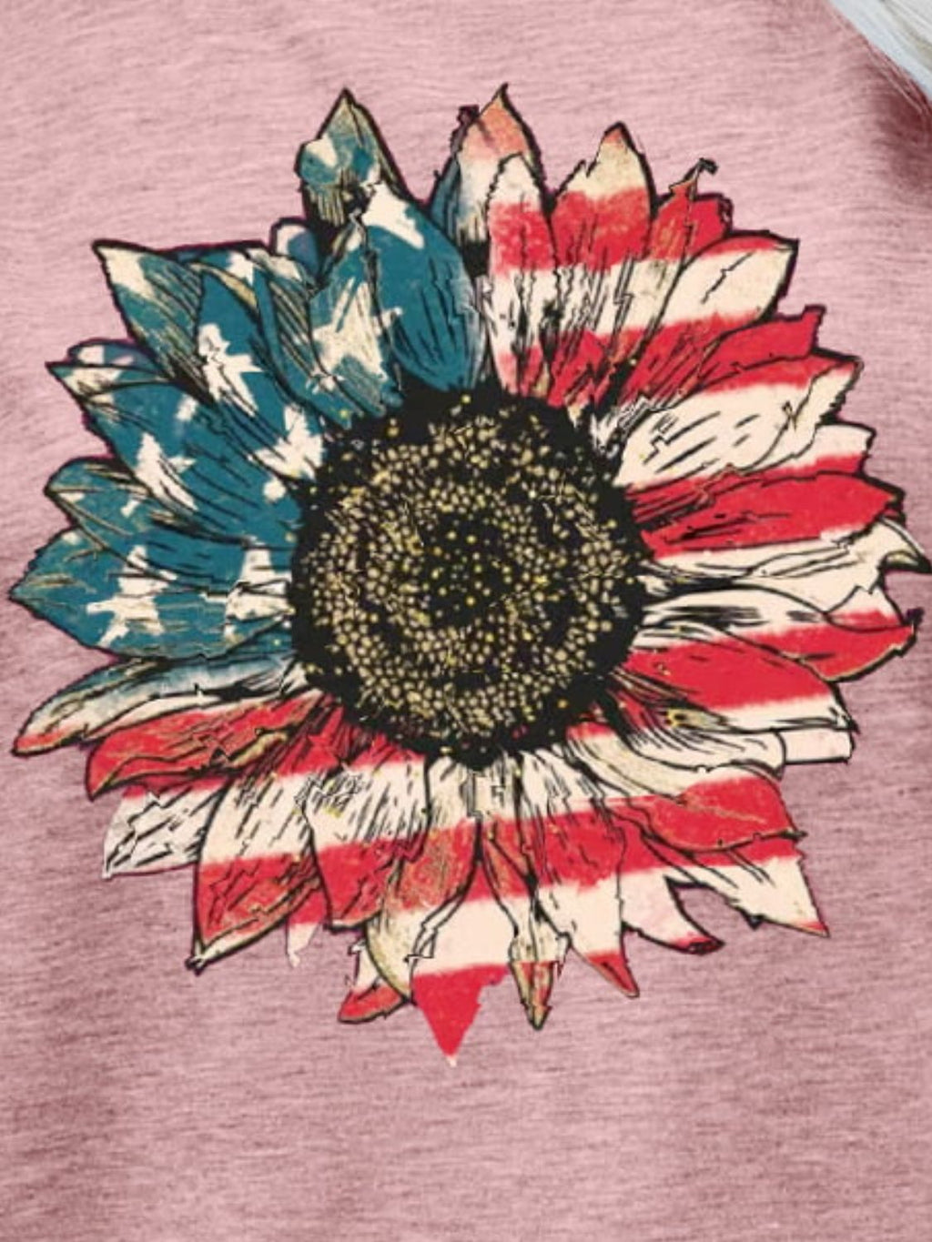 US Flag Flower Graphic Tee - Seedandsoulful