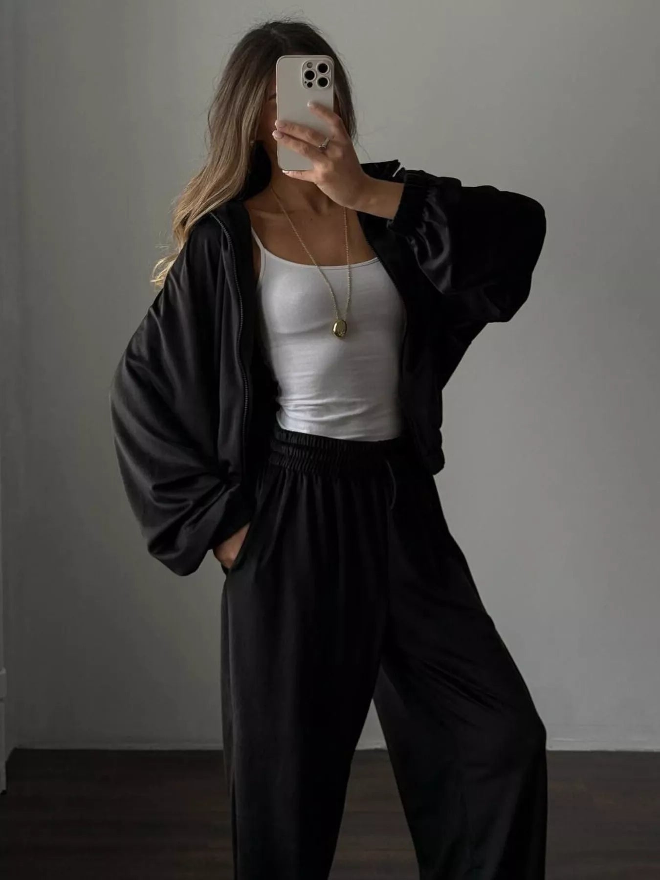 Zip Up Long Sleeve Outerwear and Pants Set - Seedandsoulful